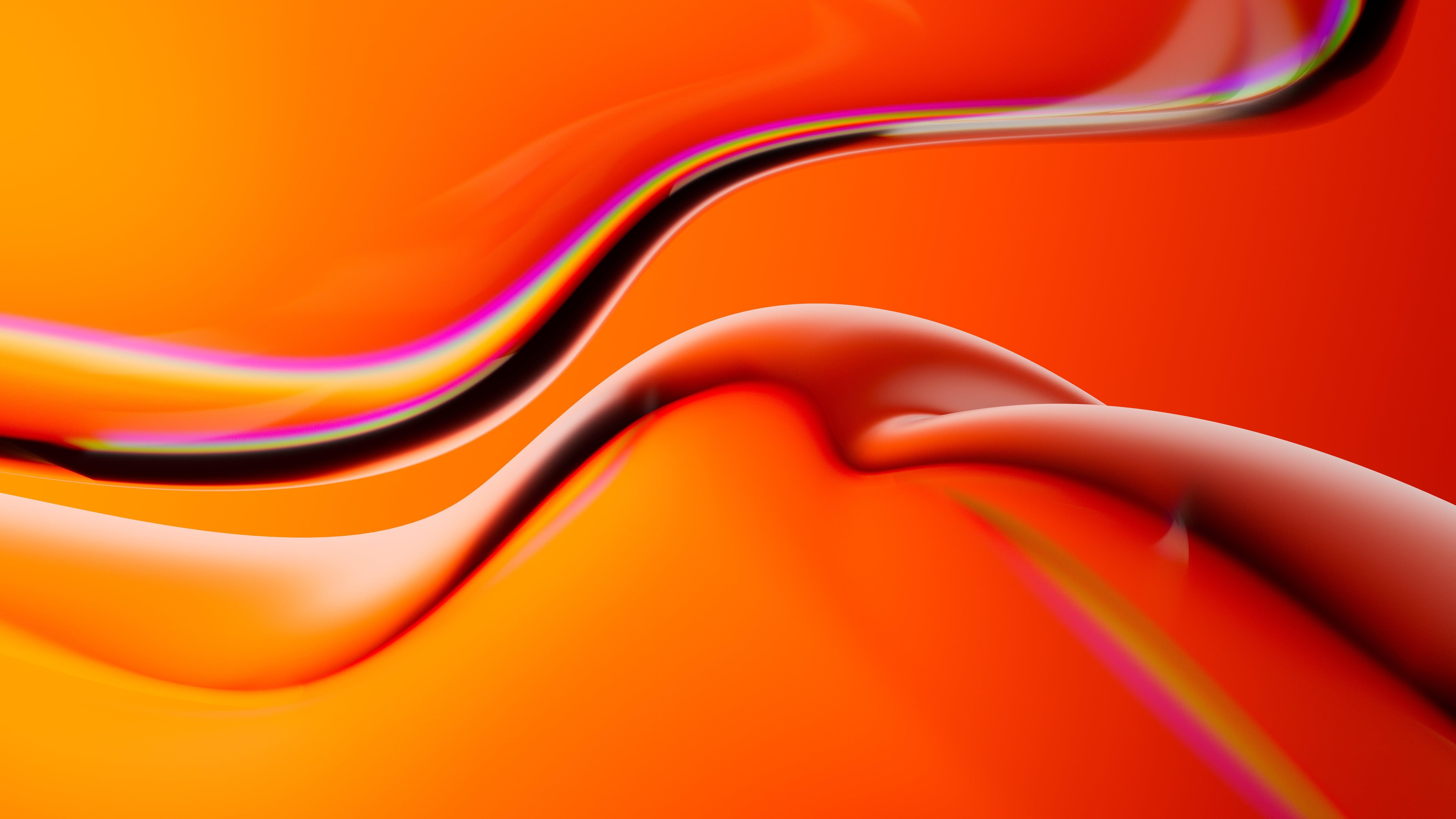 Abstract Orange Liquid Waves - 5K Background Abstract Orange Liquid Waves - Abstract Digital Art 5K Wallpaper (6016x3384)