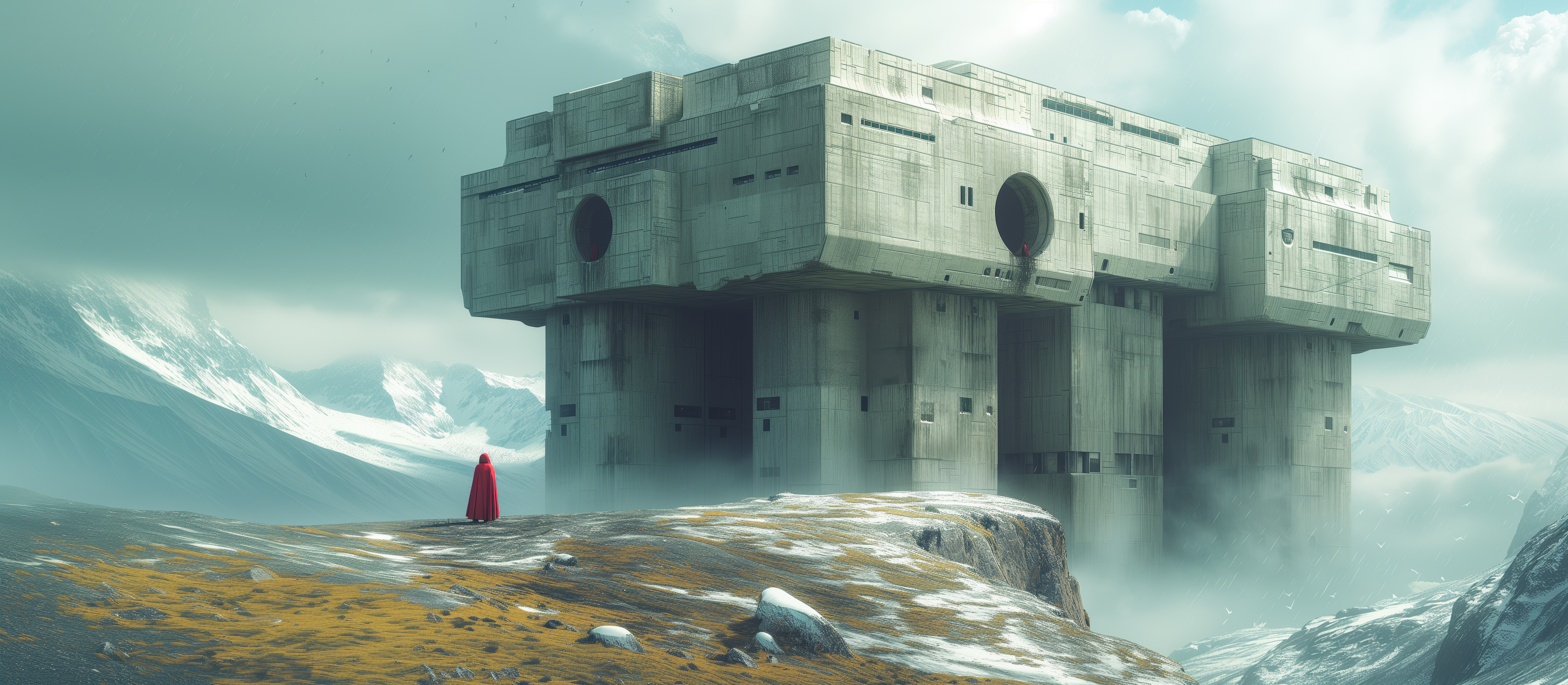 Ai Art, Illustration, Brutalism, Arctic, Mountains 5K Wallpaper A Stunning Ai Art, Illustration, Brutalism, Arctic, Mountains 5K Desktop and Mobile Wallpaper Background (6592x2880)