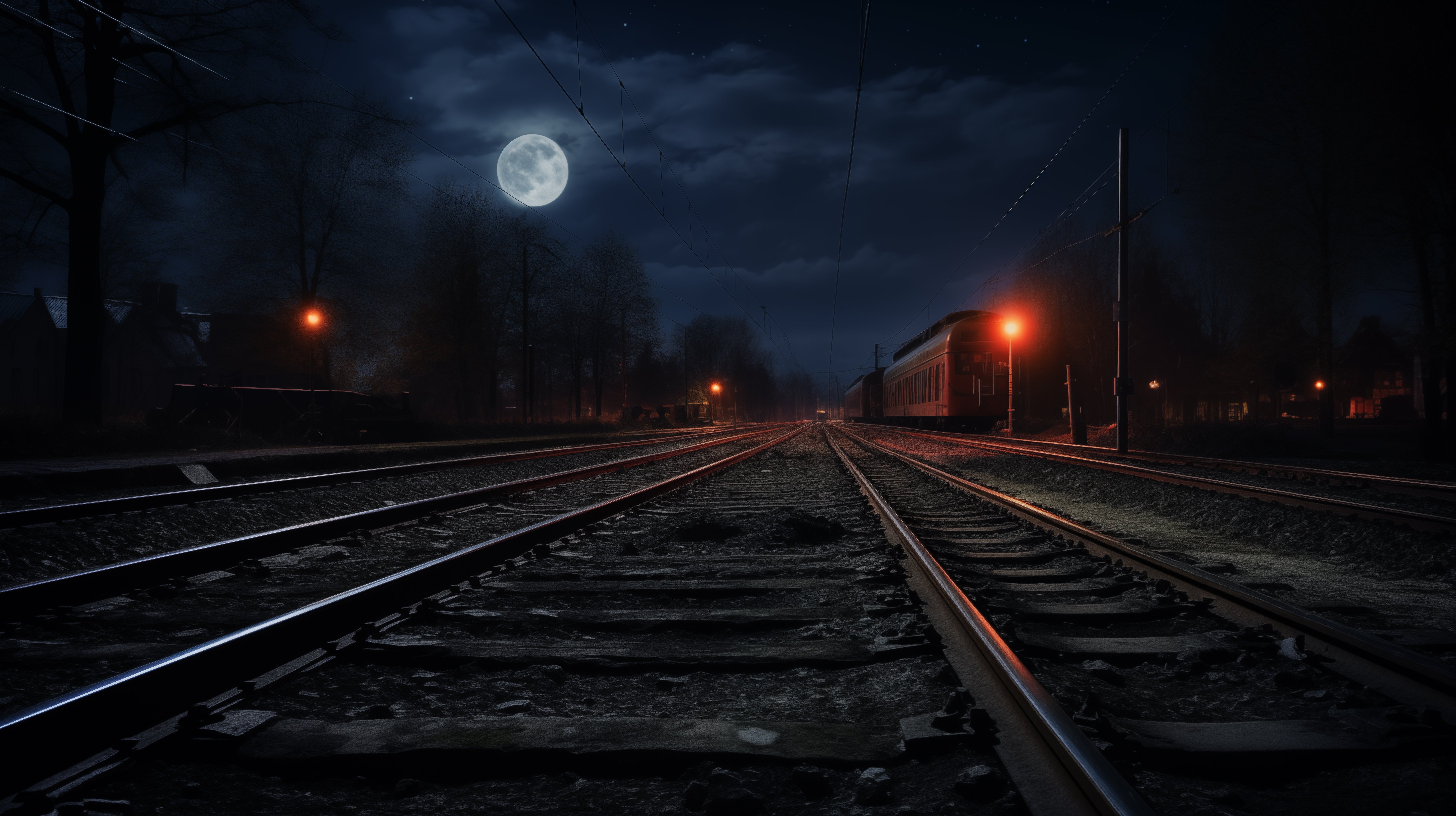 Ai Art, Illustration, Railway, Tracks, Train 5K Wallpaper A Stunning Ai Art, Illustration, Railway, Tracks, Train 5K Desktop and Mobile Wallpaper Background (5824x3264)