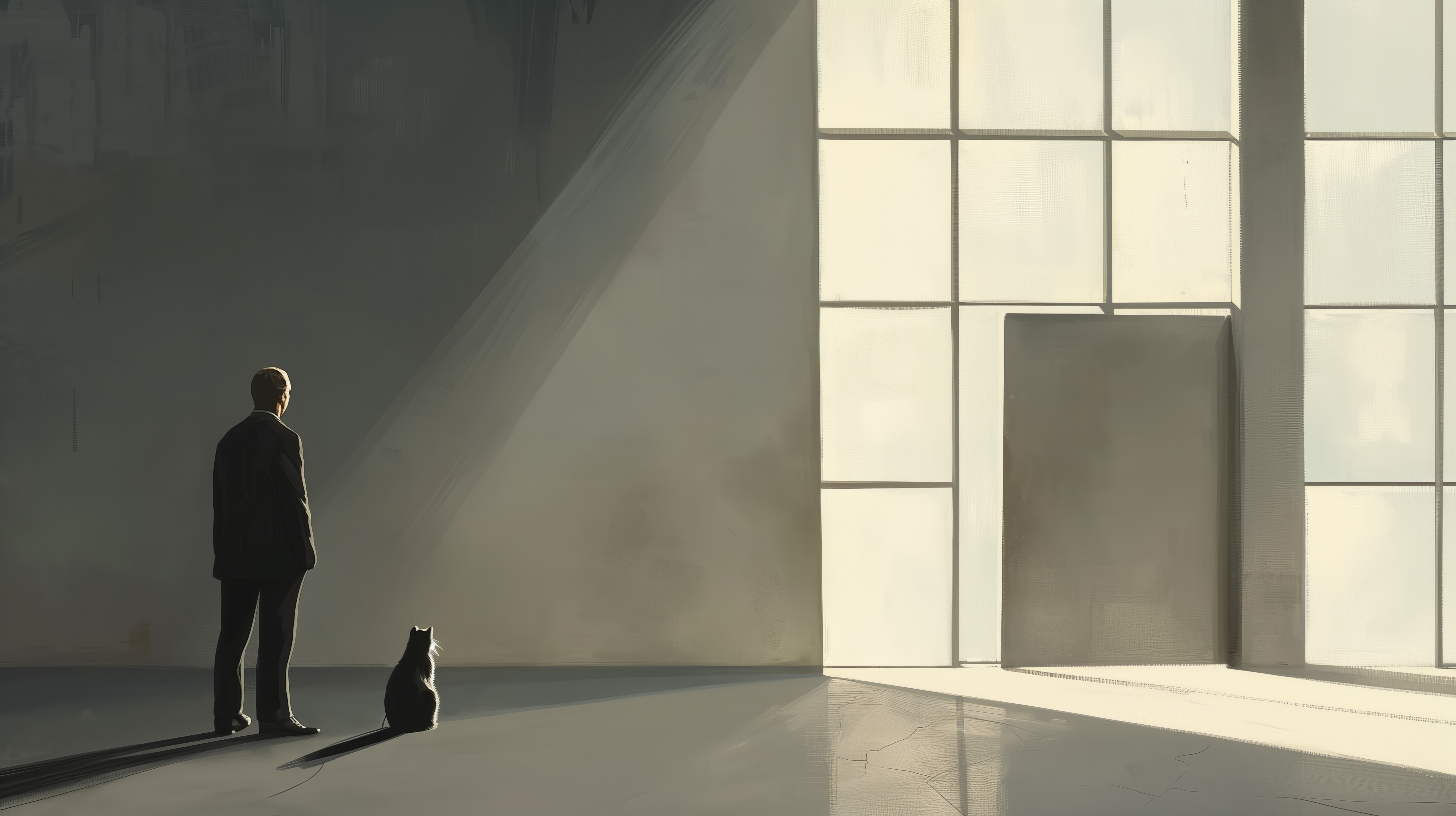 Ai Art, Loneliness, Cats, Illustration 5K Wallpaper A Stunning Ai Art, Loneliness, Cats, Illustration 5K Desktop and Mobile Wallpaper Background (5824x3264)