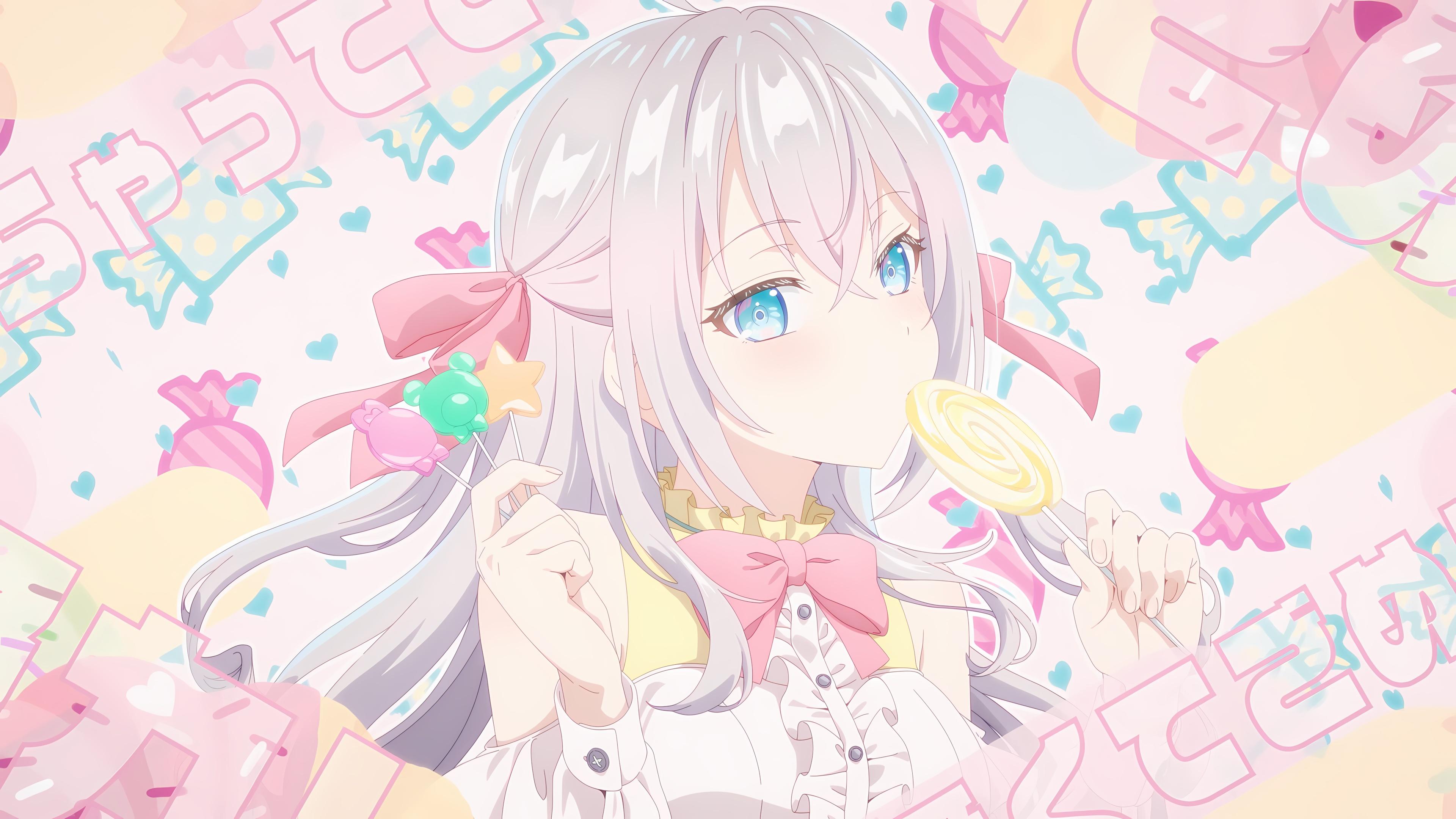 Alisa Mikhailovna Kujou With Sweets - 4K Background Alisa Mikhailovna Kujou With Sweets - Anime Illustration 4K Wallpaper (3840x2160)
