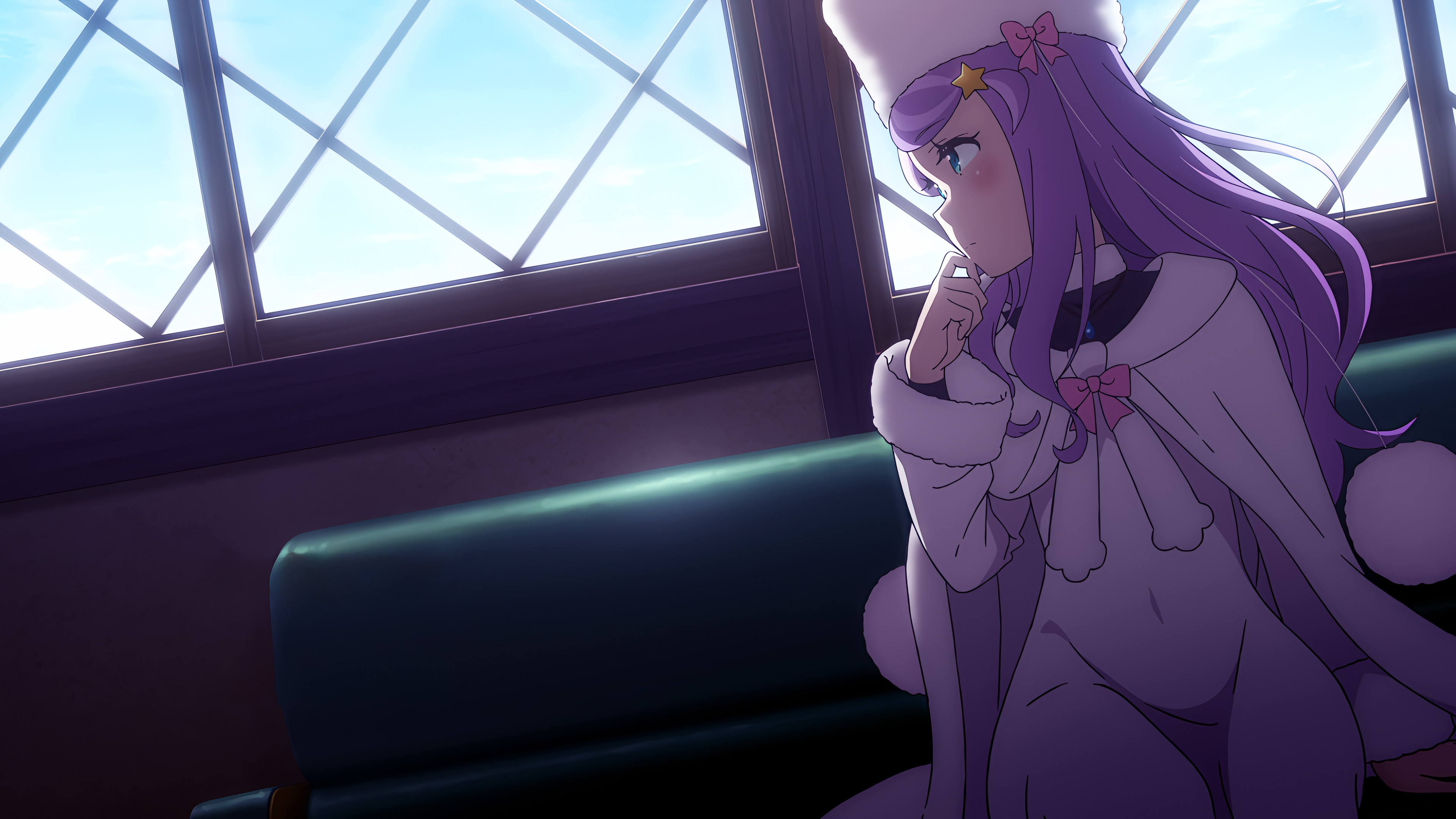 Anastasia Hoshin in the Carriage - 4K Background Anastasia Hoshin in the Carriage - Anime Screenshot 4K Wallpaper (3840x2160)