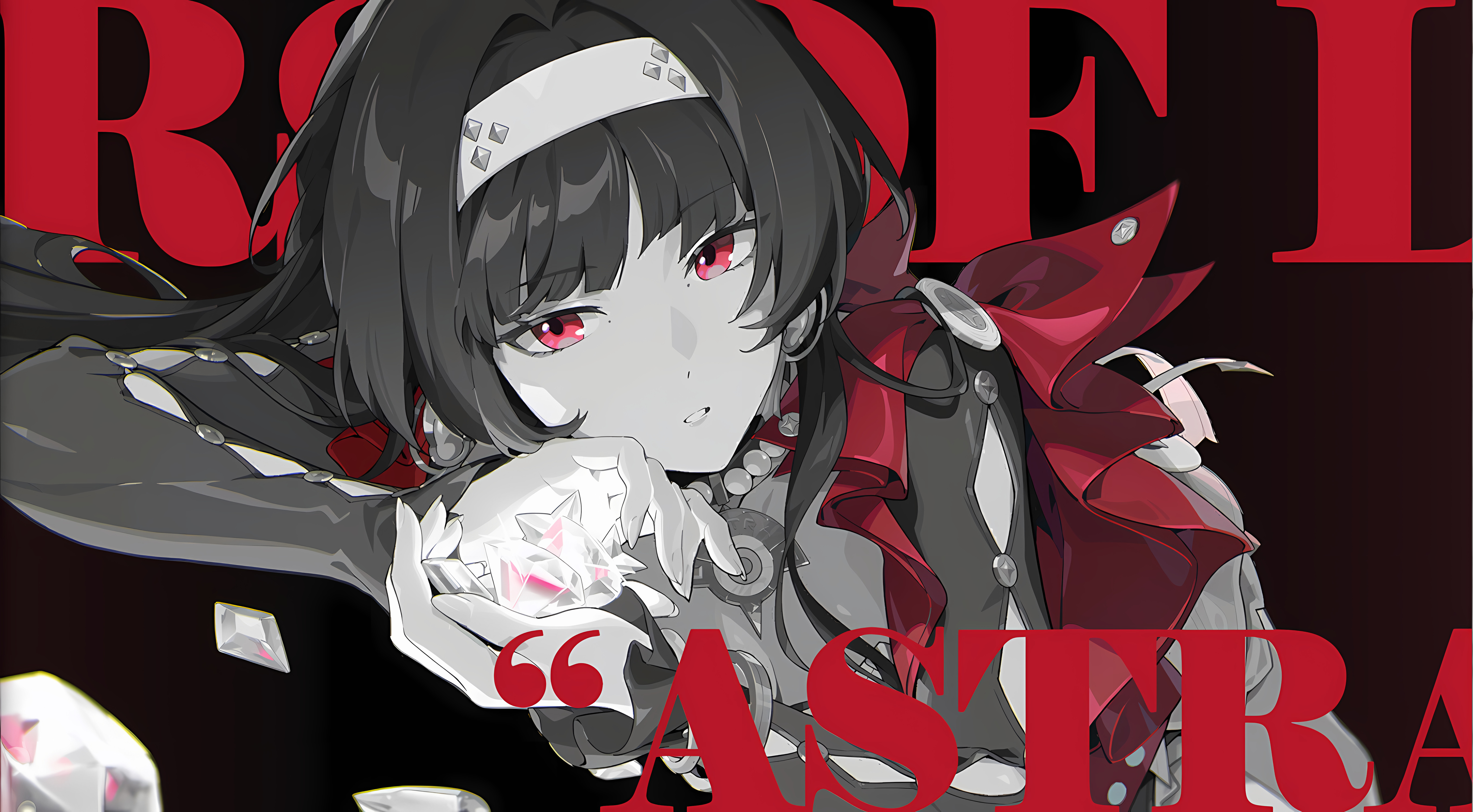 Anime Girl with Red Eyes - 5K Background Anime Girl with Red Eyes - Anime Illustration 5K Wallpaper (6352x3504)