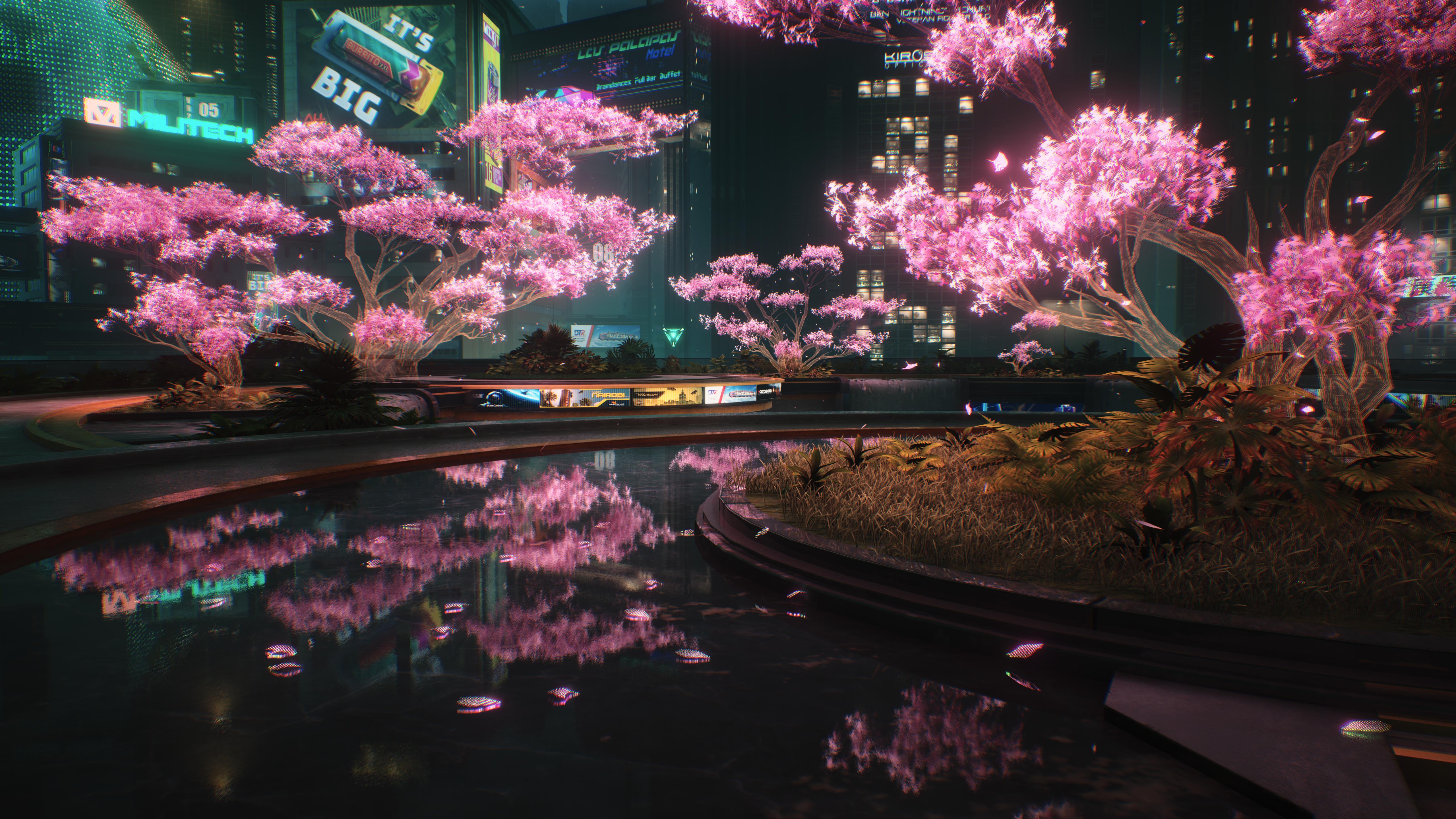 Arasaka Park In Cyberpunk 2077 - 5K Background Arasaka Park In Cyberpunk 2077 - Video Game Screenshot 5K Wallpaper (5120x2880)
