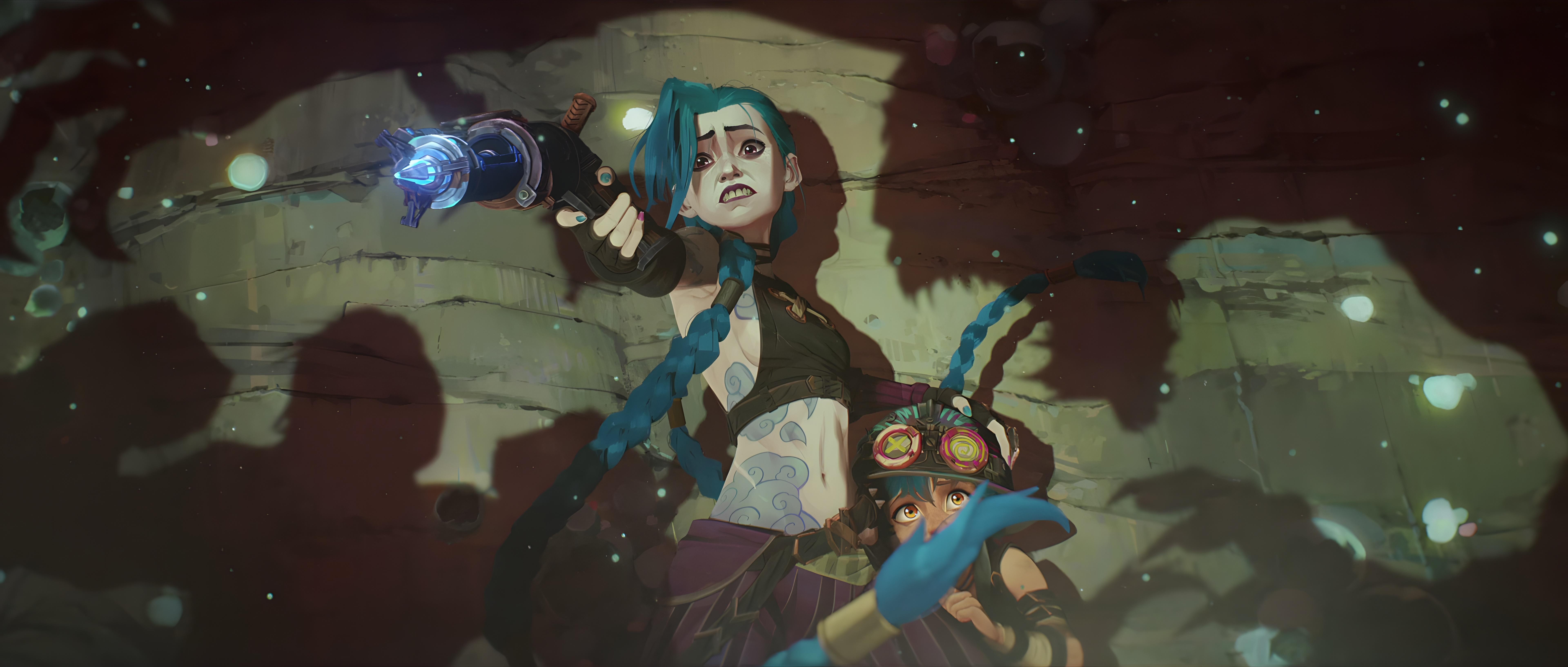 Arcane, Jinx, Powder, Animation Wallpaper in 5K resolution (7680x3268) Arcane, Jinx, Powder, Animation 5K Wallpaper Background (7680x3268)