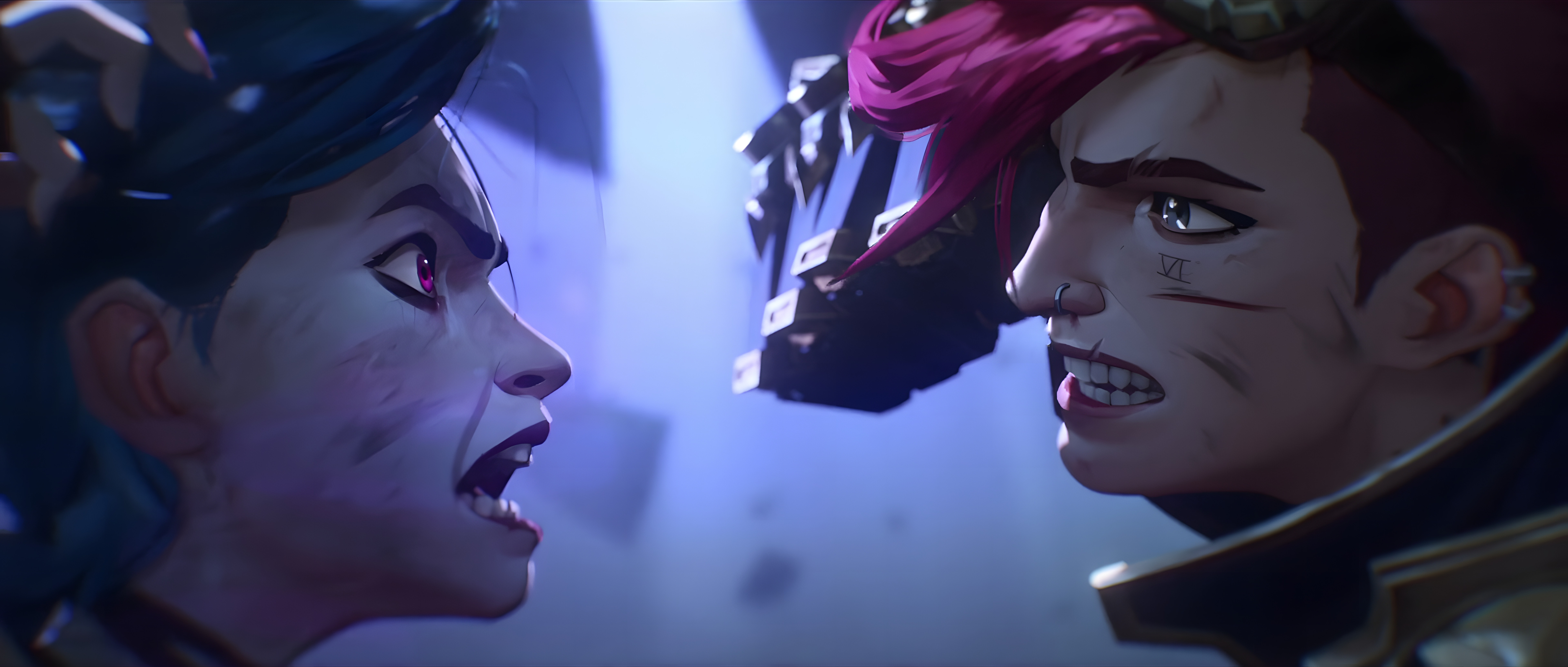 Arcane, League Of Legends, Jinx, Vi Wallpaper in 5K resolution (7680x3268) Arcane, League Of Legends, Jinx, Vi 5K Wallpaper Background (7680x3268)