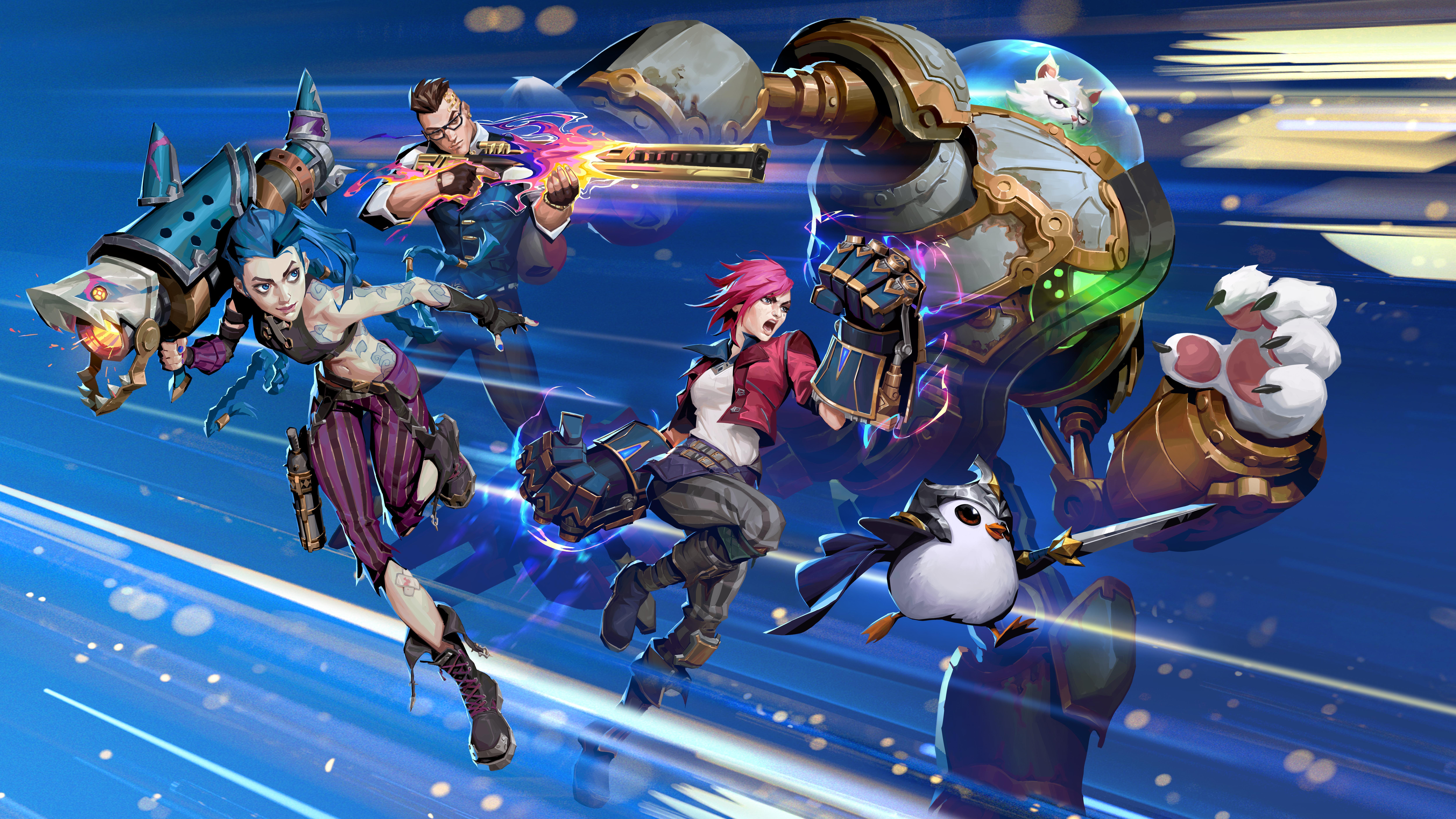 Arcane, League Of Legends, Jinx, Vi Wallpaper in 8K resolution (10000x5625) Arcane, League Of Legends, Jinx, Vi 8K Wallpaper Background (10000x5625)