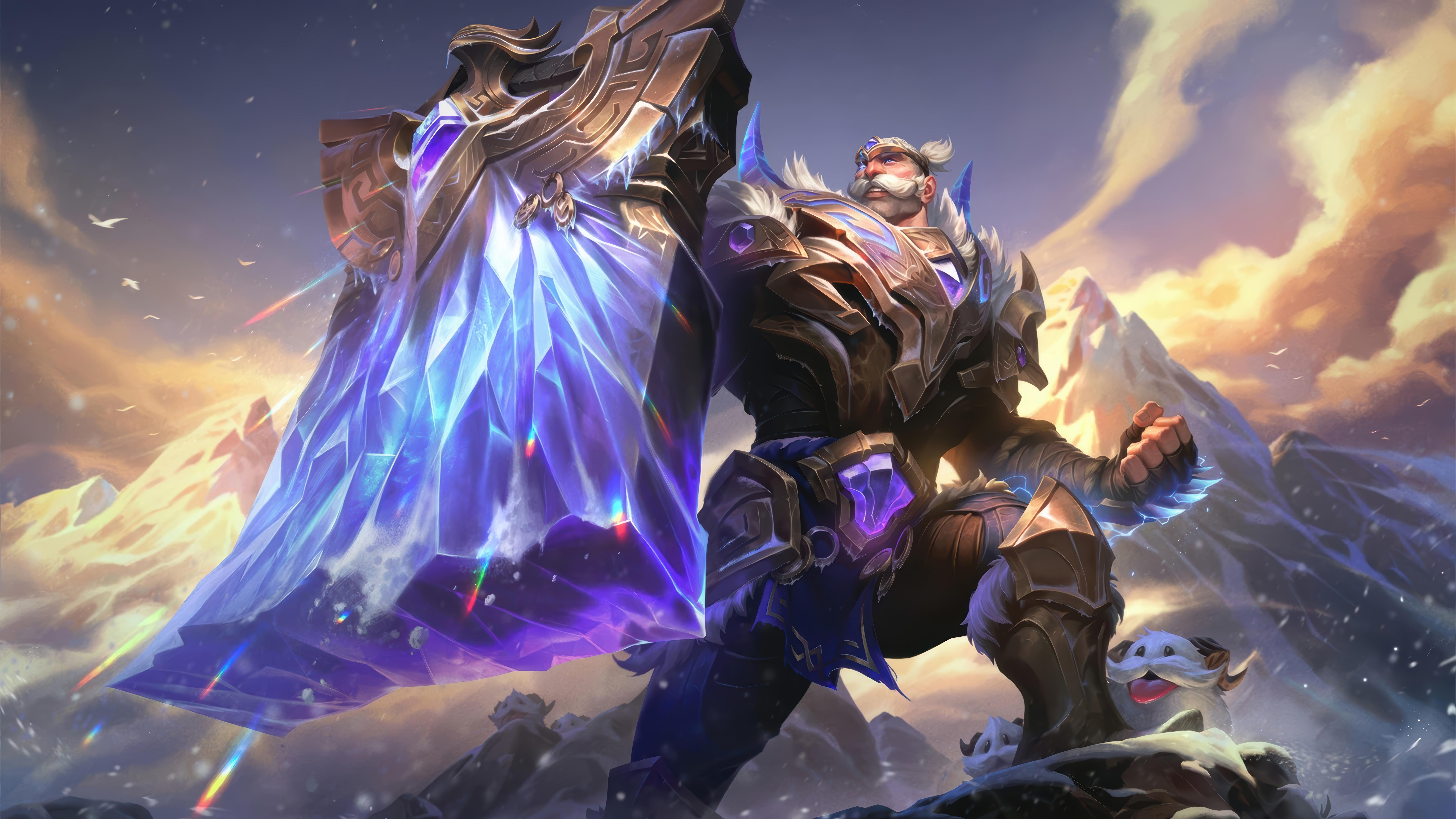 Braum From League Of Legends - 8K Background Braum From League Of Legends - Digital Splash Art 8K Wallpaper (7680x4320)