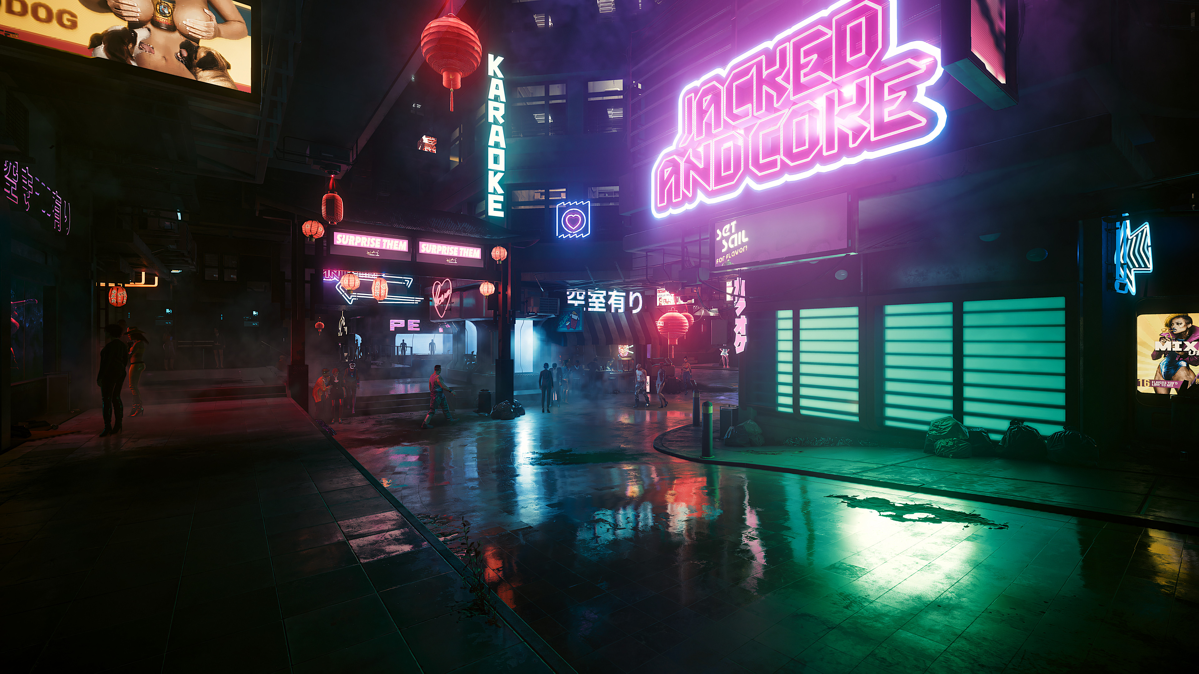 Cyberpunk, Neon City, Night City, Urban Landscape Wallpaper in 4K resolution (3840x2160) Cyberpunk, Neon City, Night City, Urban Landscape 4K Wallpaper Background (3840x2160)