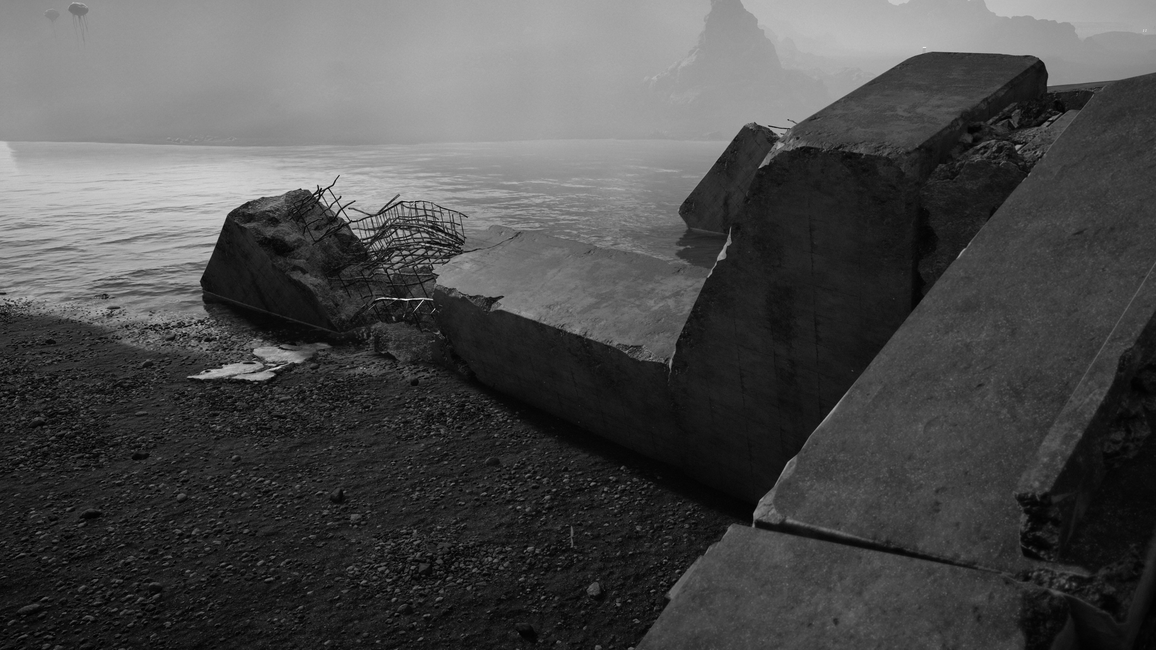 Death Stranding Shoreline Ruins - 4K Background Death Stranding Shoreline Ruins - Game Photography 4K Wallpaper (3840x2160)