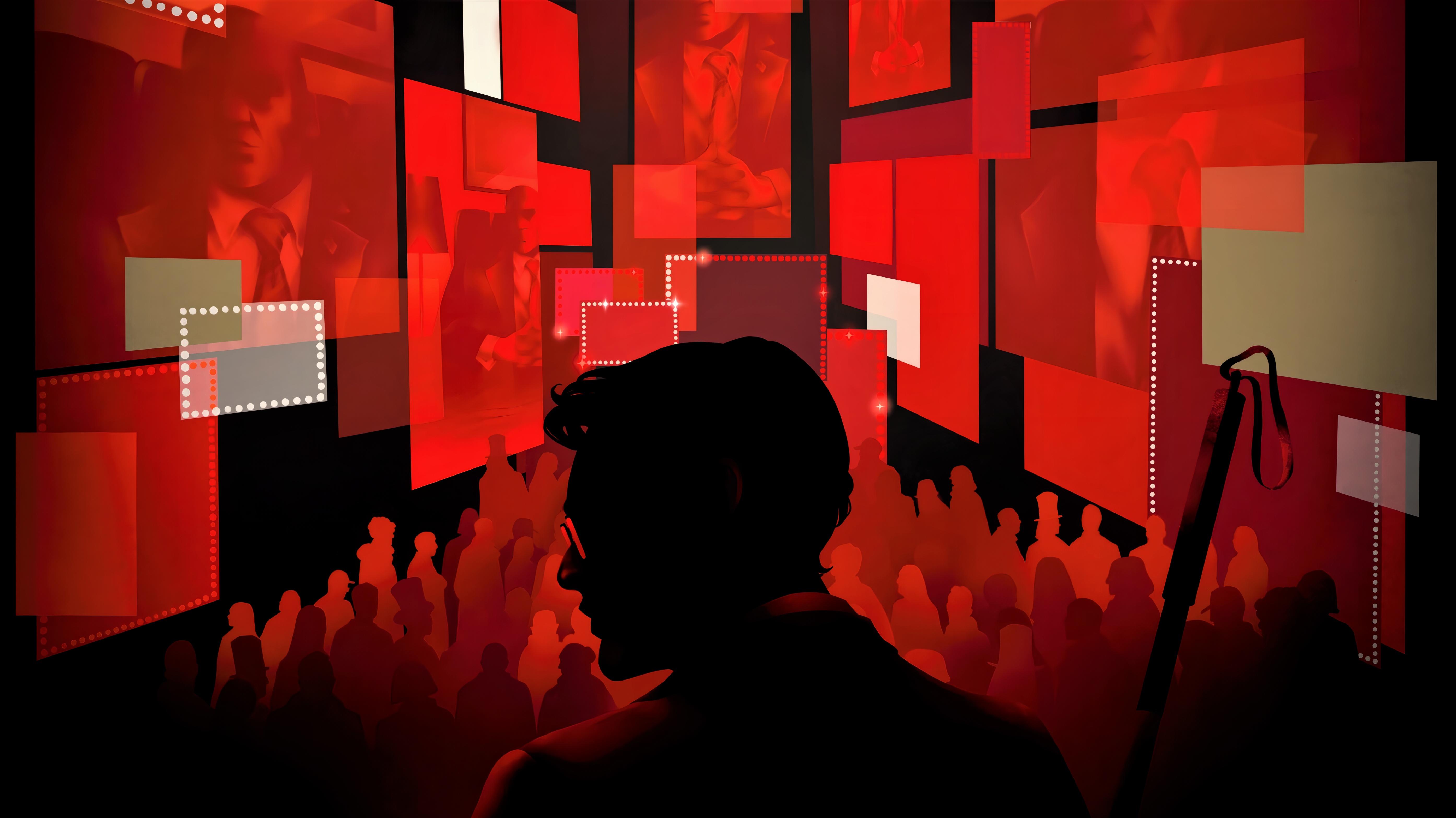 Dramatic Abstract Red Silhouette - 5K Background Dramatic Abstract Red Silhouette - Graphic Abstract Illustration 5K Wallpaper (5576x3136)