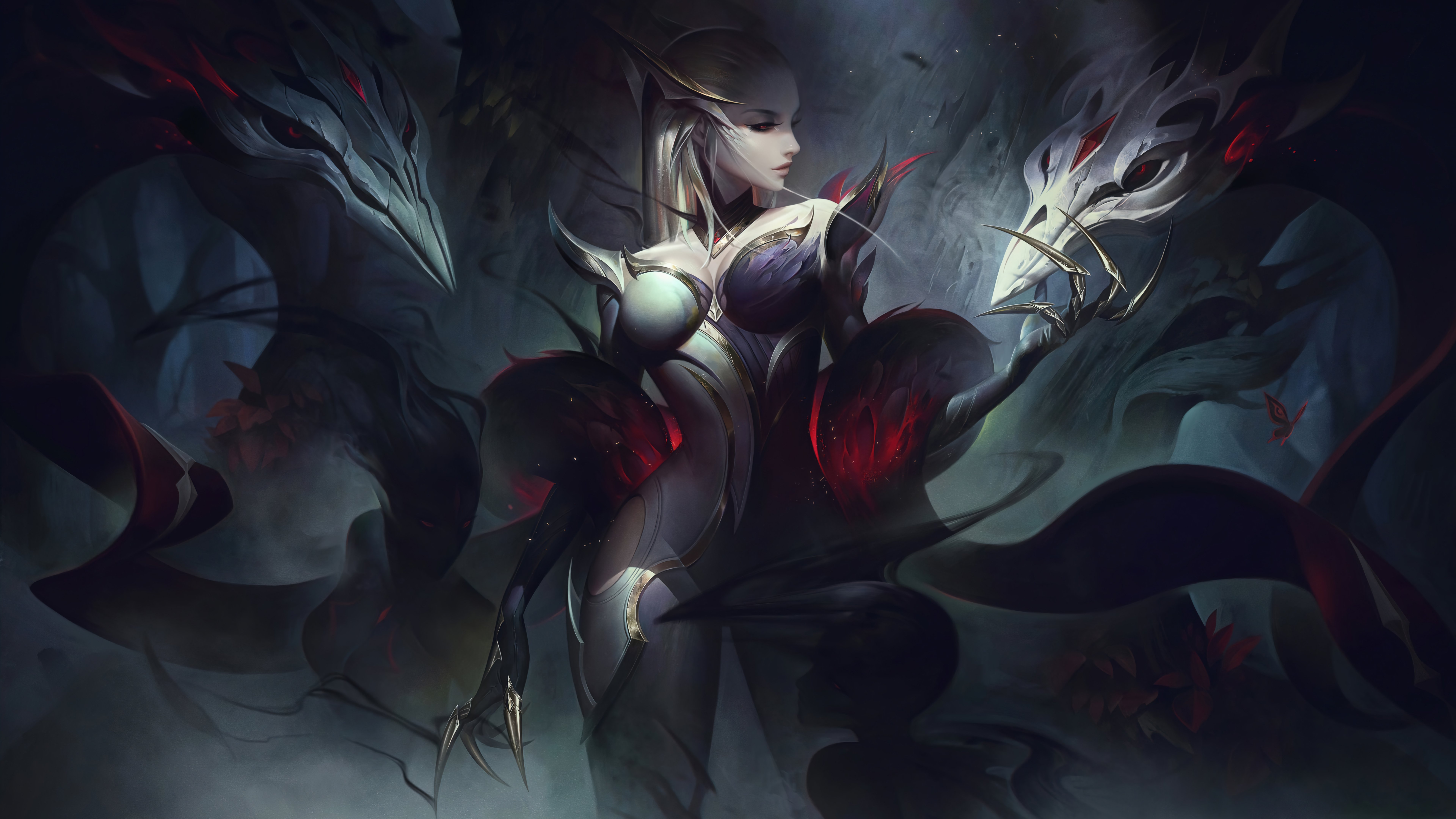 Evelynn (League Of Legends), Forest, League Of Legends, Riot Games, Shadow 8K Desktop Wallpaper Evelynn (League Of Legends), Forest, League Of Legends, Riot Games, Shadow 8K Desktop Wallpaper Background (7680x4320) Free Download
