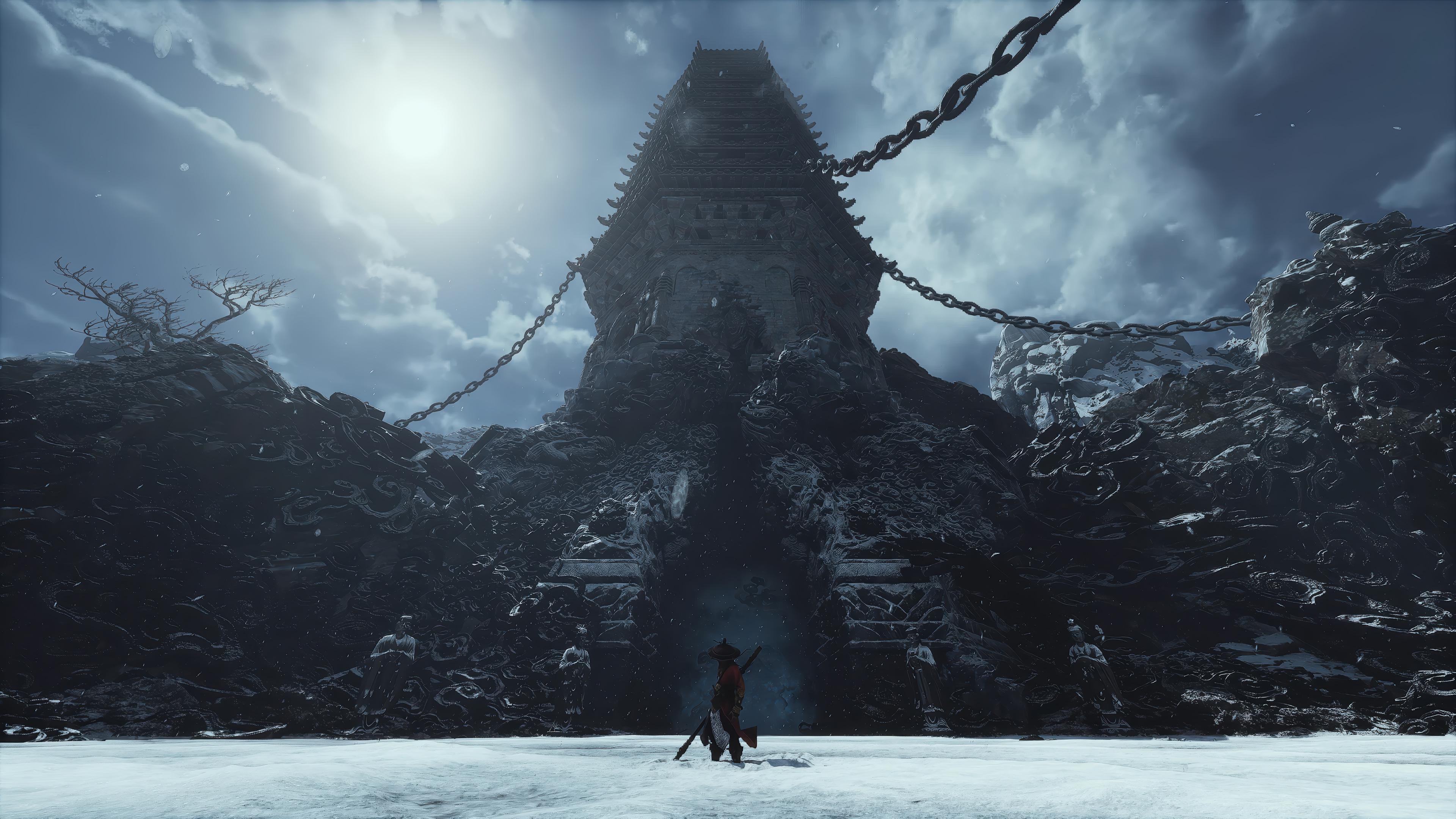 Fantasy Landscape, Asian Architecture, Chains, Video Game Art Wallpaper in 4K resolution (3840x2160) Fantasy Landscape, Asian Architecture, Chains, Video Game Art 4K Wallpaper Background (3840x2160)