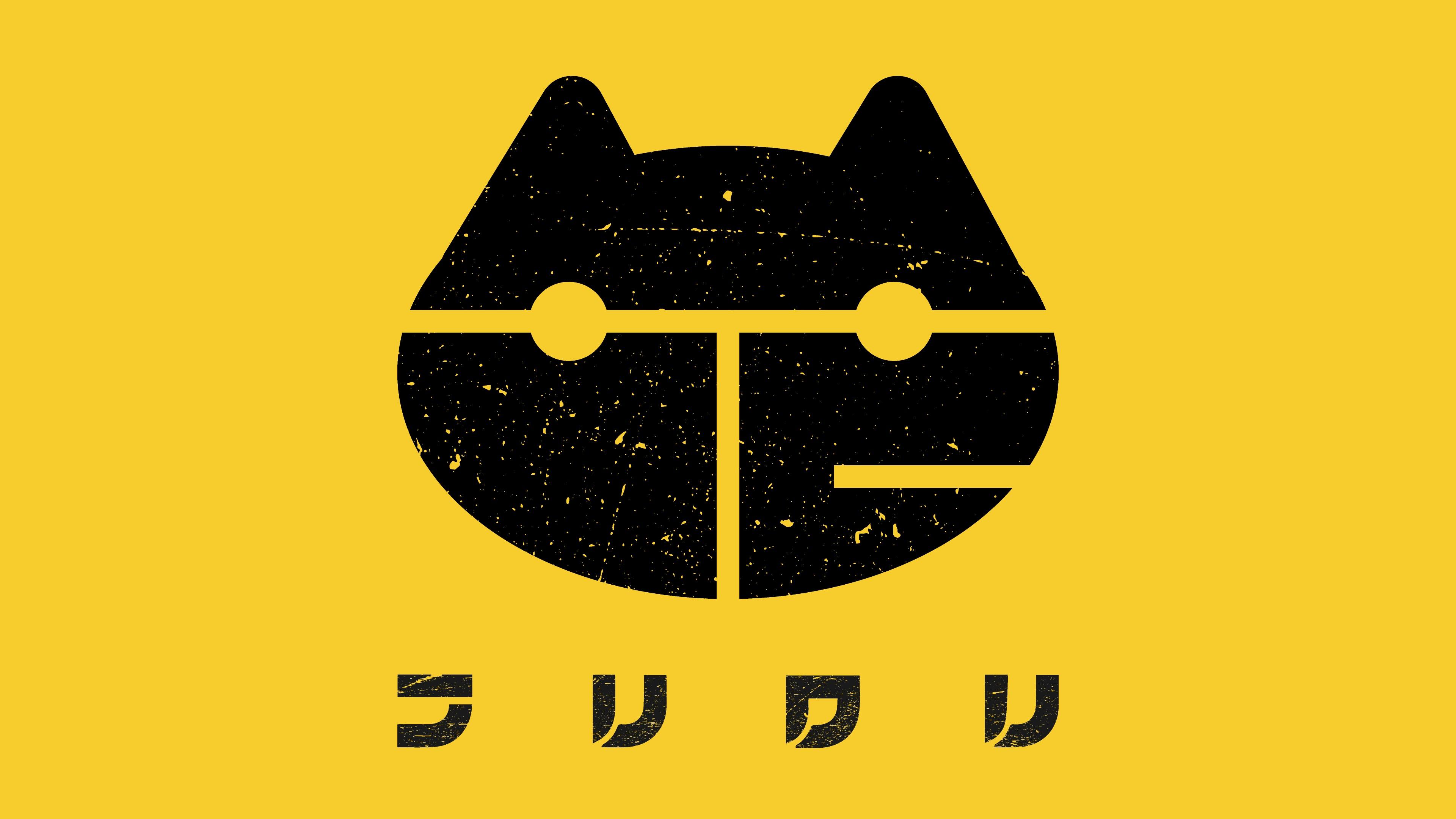FLCL Minimalist Cat Logo - 4K Background FLCL Minimalist Cat Logo - Graphic Design 4K Wallpaper (3840x2160)