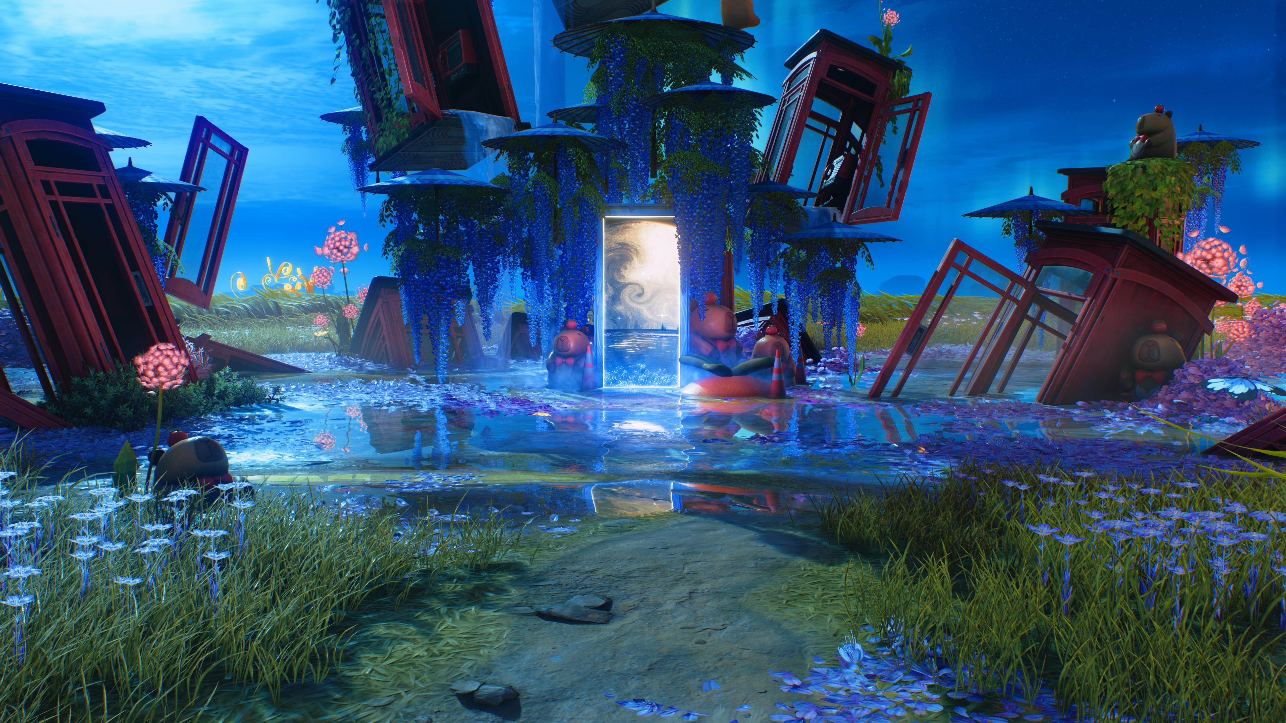 The Forgotten Portal Garden - 5K Background The Forgotten Portal Garden - Digital Art 5K Wallpaper (5120x2880)