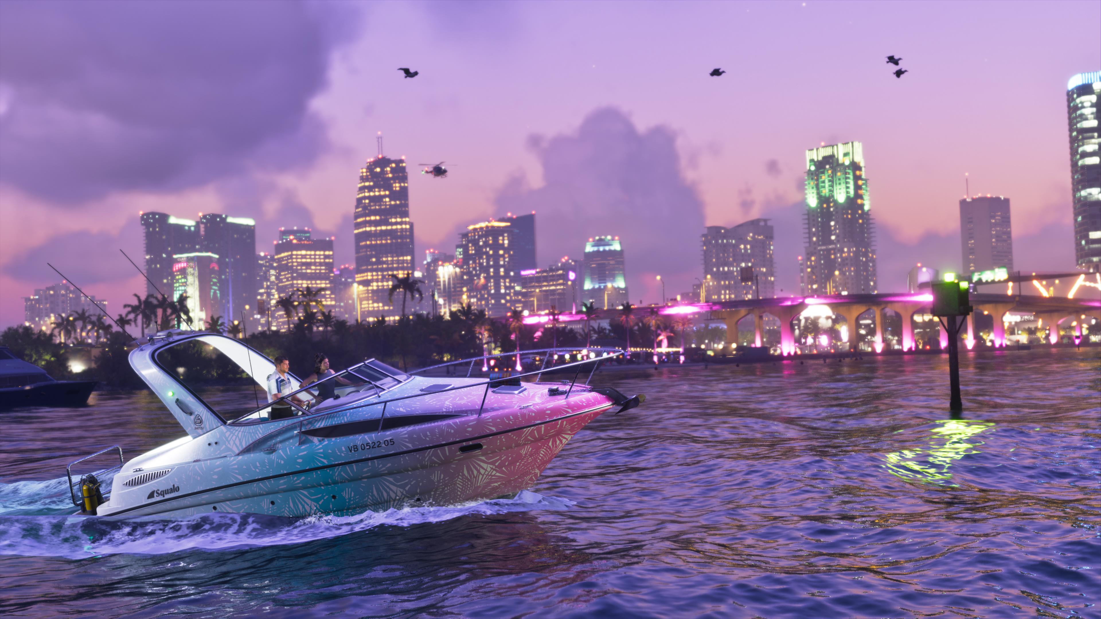 Grand Theft Auto VI Sunset - 4K Background Grand Theft Auto VI Sunset - Video Game Graphics 4K Wallpaper (3840x2160)