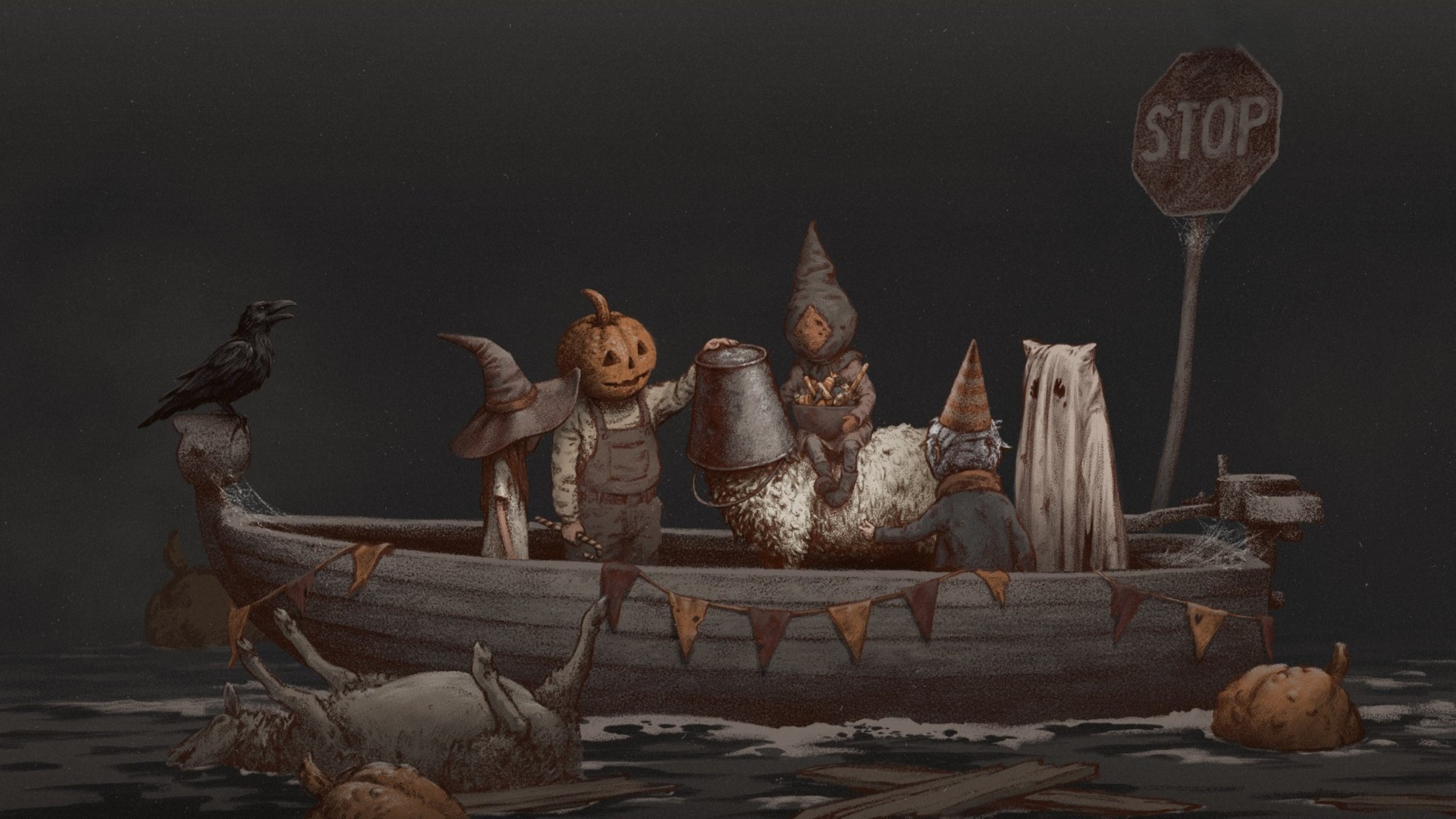 Halloween, Spooky, Dark Fantasy, Autumn Wallpaper in 4K resolution (3840x2160) Halloween, Spooky, Dark Fantasy, Autumn 4K Wallpaper Background (3840x2160)