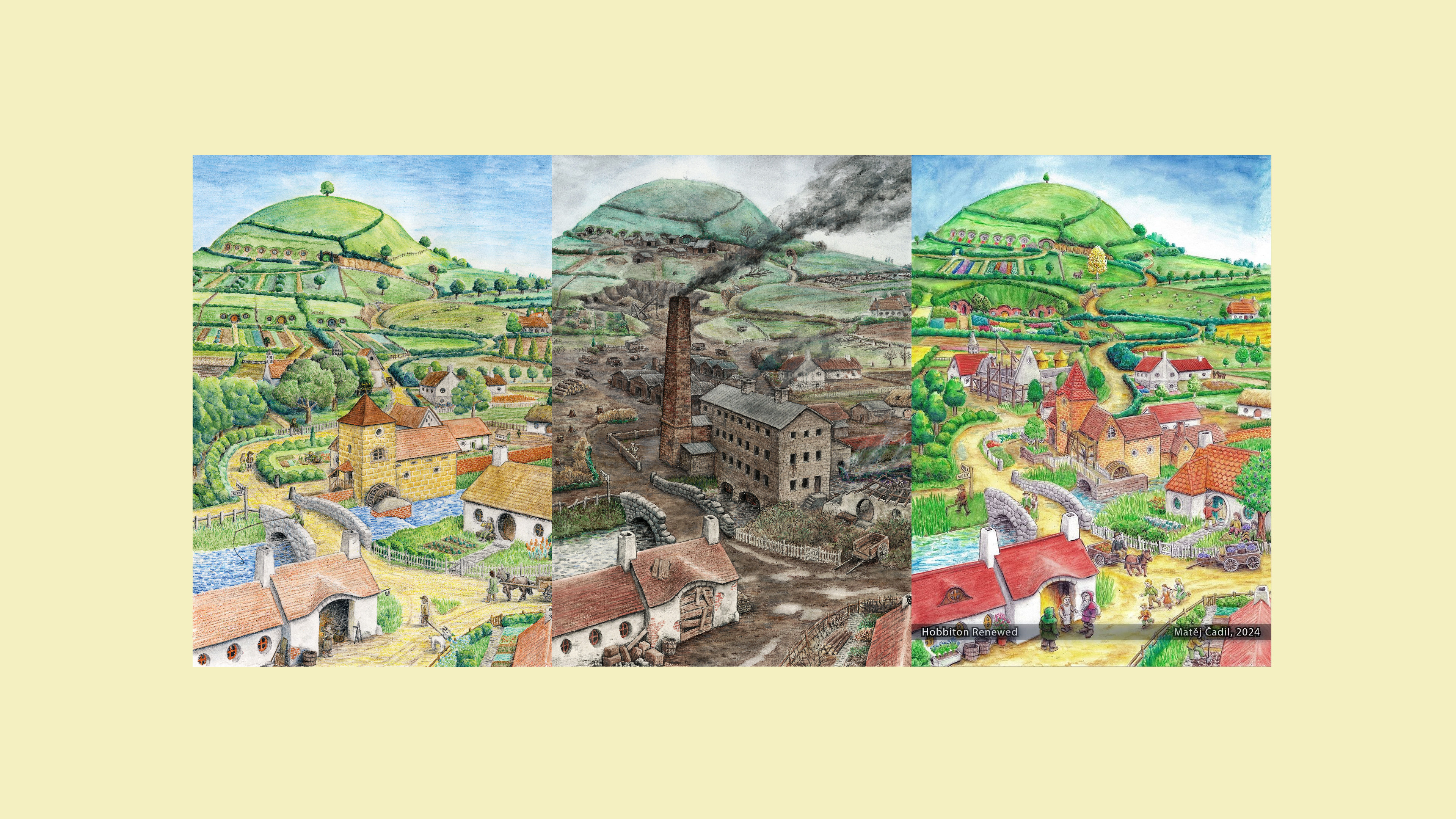 Hobbiton, Shire, Tolkien, Fantasy Art Wallpaper in 4K resolution (3840x2160) Hobbiton, Shire, Tolkien, Fantasy Art 4K Wallpaper Background (3840x2160)
