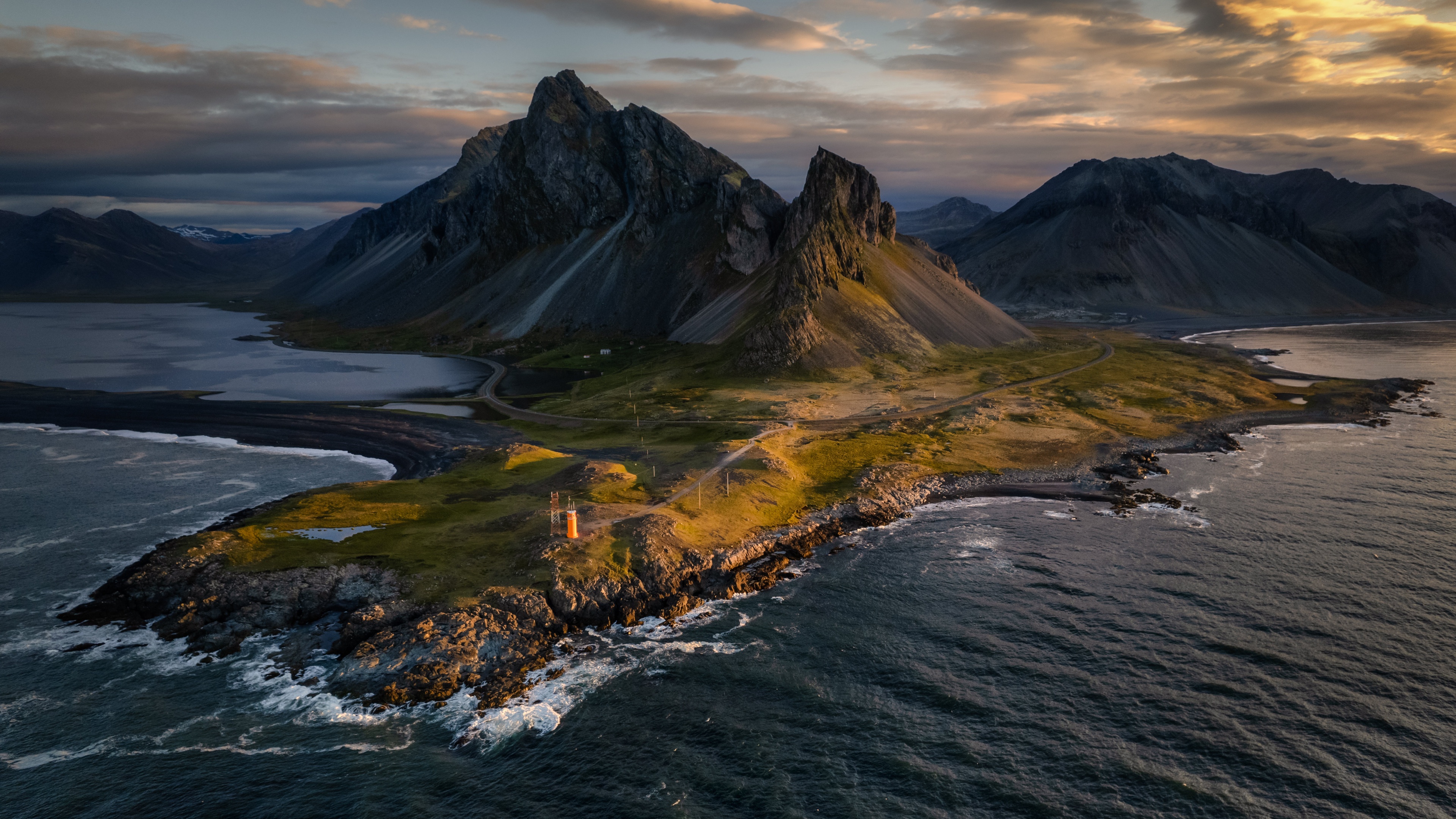 Iceland, Mountain, Coastline, Aerial Wallpaper in 4K resolution (3840x2160) Iceland, Mountain, Coastline, Aerial 4K Wallpaper Background (3840x2160)