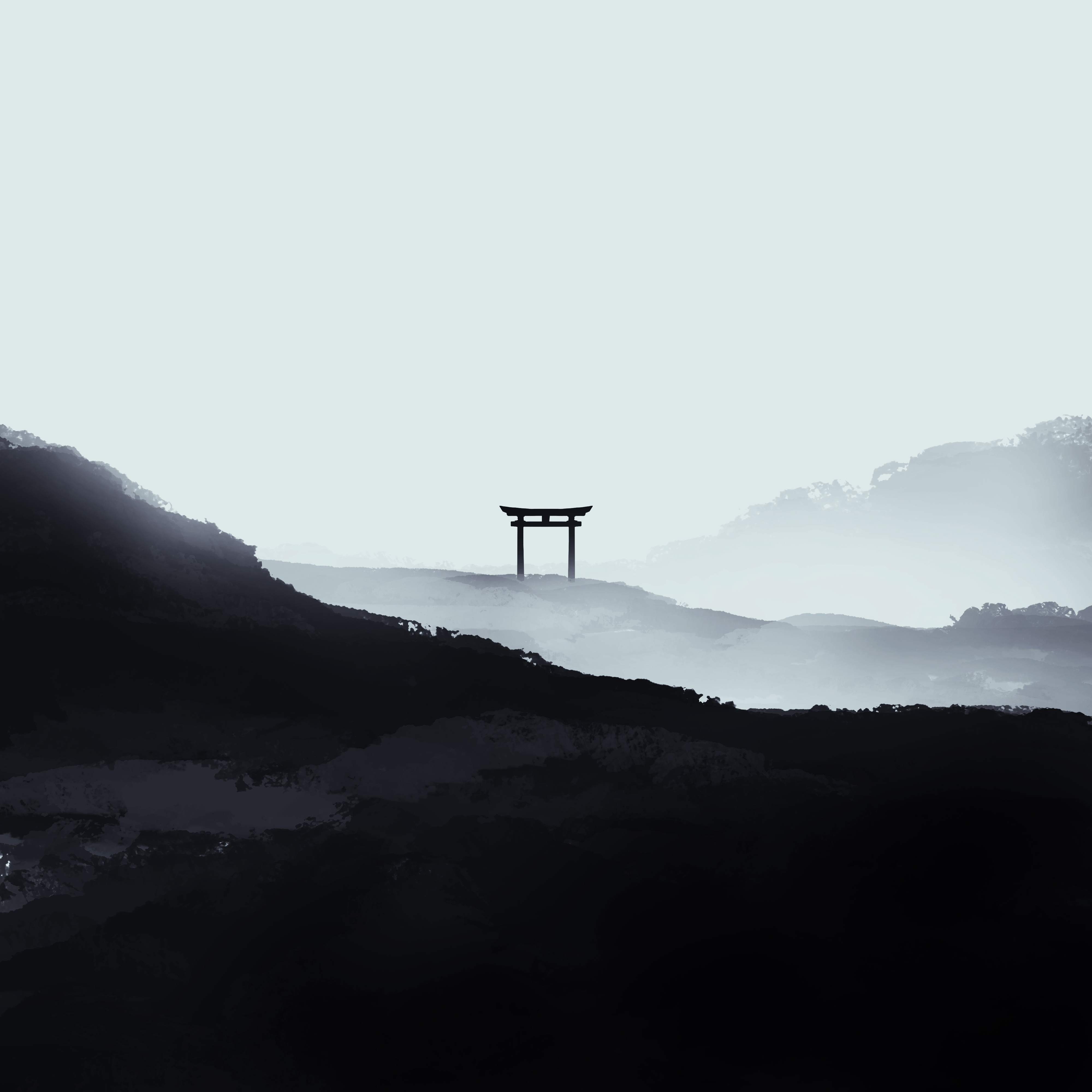 Japanese Garden, Torii Gate, Minimalist, Landscape Photography Wallpaper in 4K resolution (4000x4000) Japanese Garden, Torii Gate, Minimalist, Landscape Photography 4K Wallpaper Background (4000x4000)