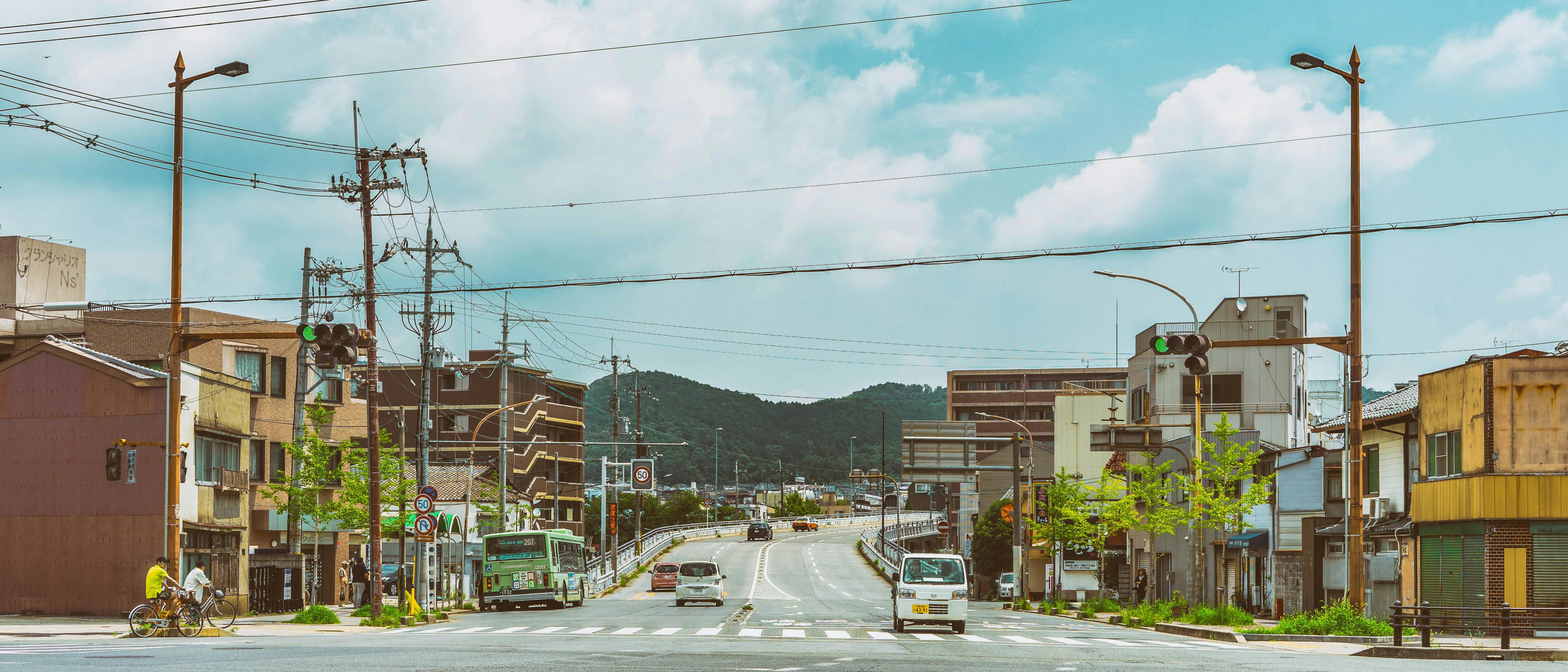 Japanese Street, Cityscape, Urban Scene, Asian Architecture Wallpaper in 4K resolution (6000x2571) Japanese Street, Cityscape, Urban Scene, Asian Architecture 4K Wallpaper Background (6000x2571)