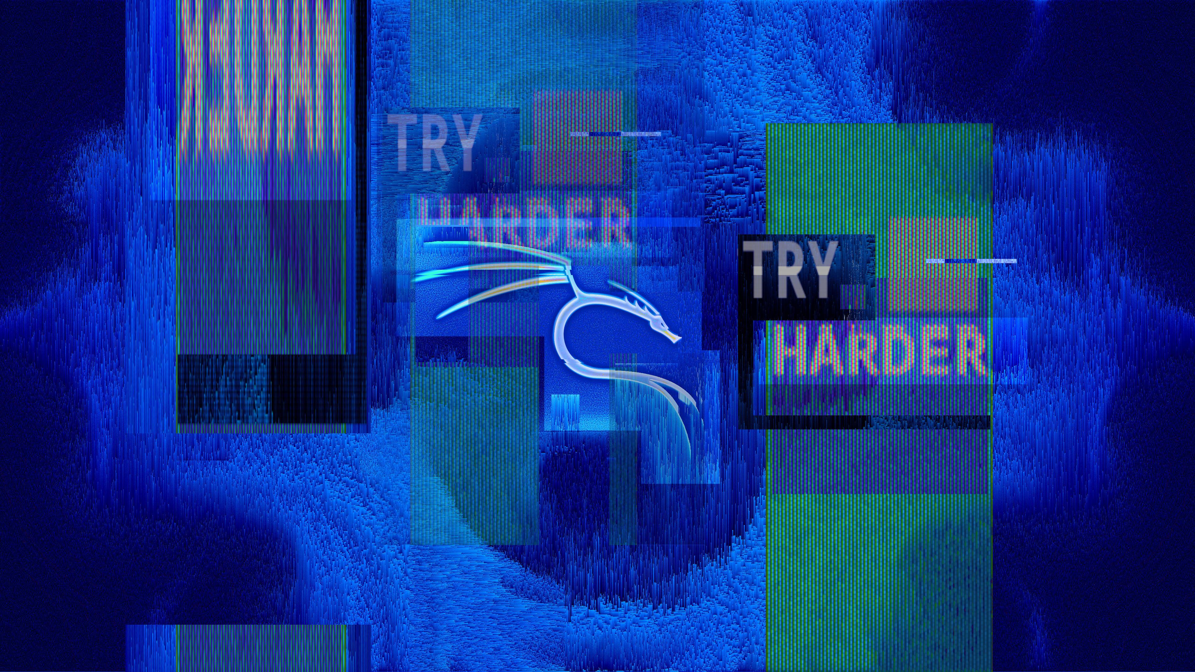 Kali Linux Try Harder Wallpaper - 4K Background Kali Linux Try Harder Wallpaper - Digital Glitch Art 4K Wallpaper (3840x2160)