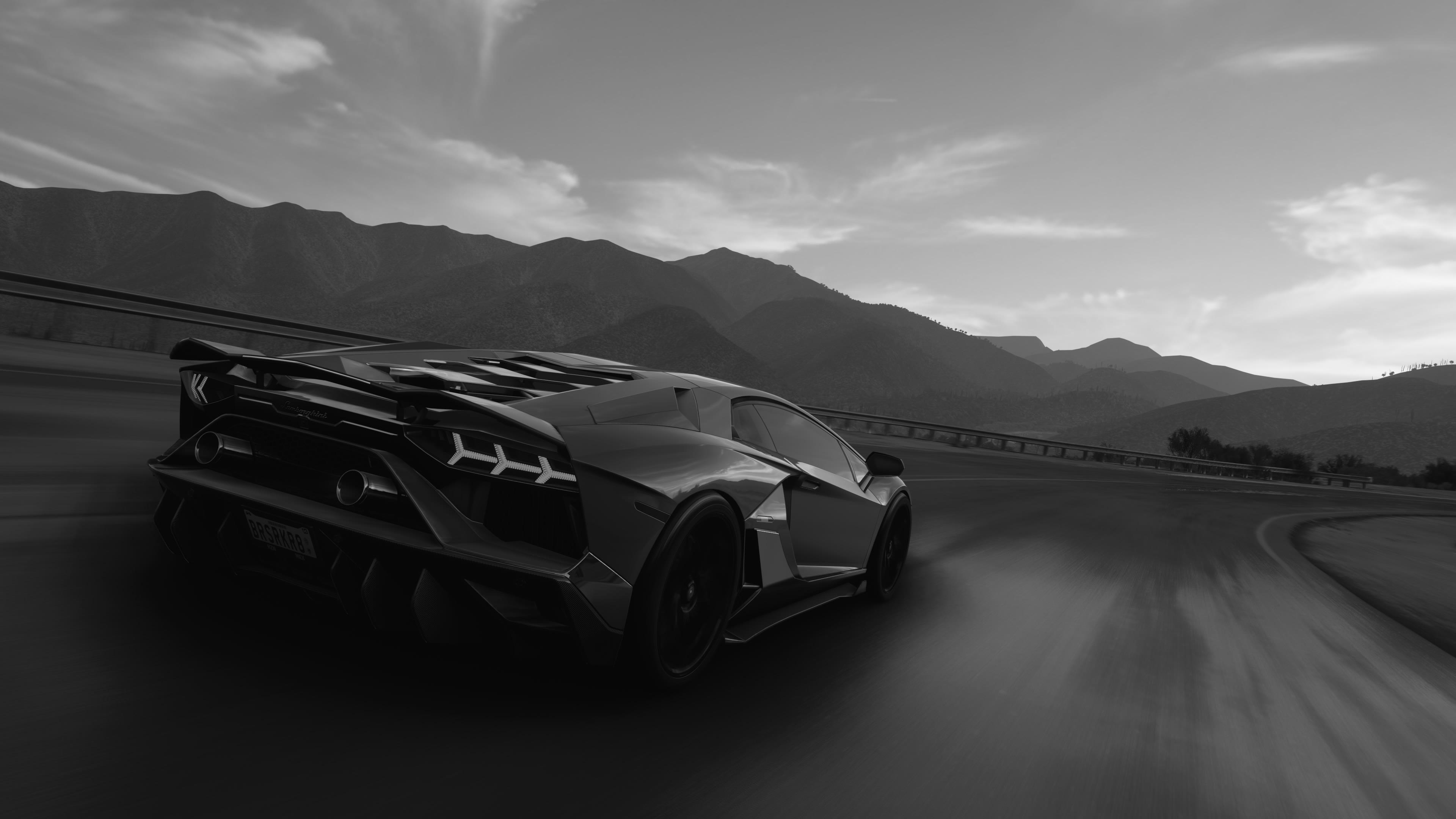 Lamborghini Aventador on Mountain Road - 4K Background Lamborghini Aventador on Mountain Road - Automotive Photography 4K Wallpaper (3840x2160)
