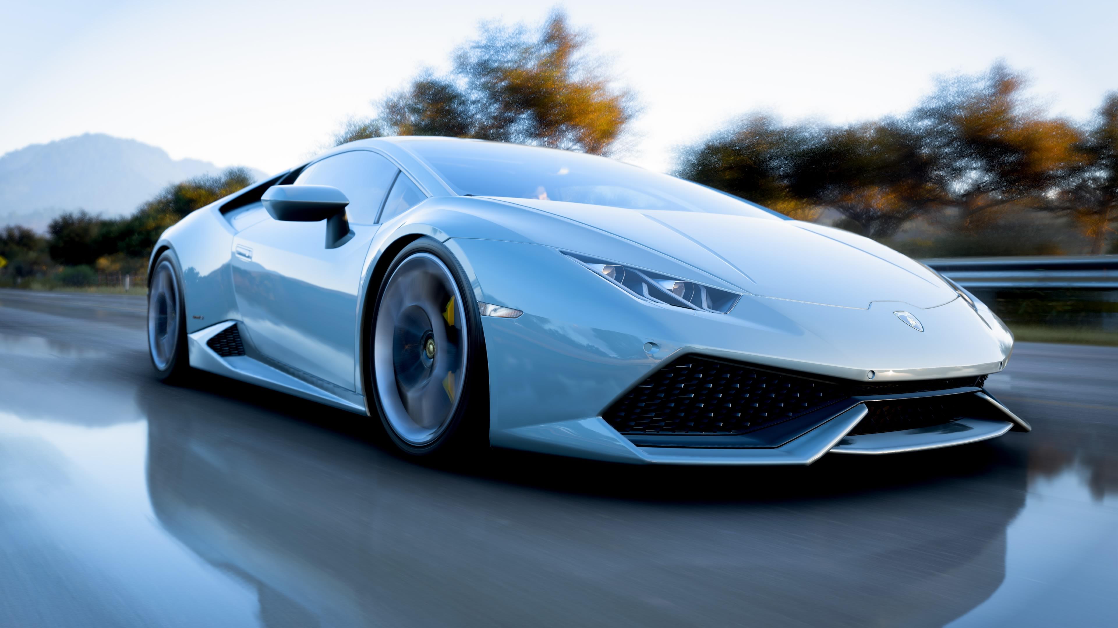 Lamborghini Huracan Driving At Speed - 4K Background Lamborghini Huracan Driving At Speed - Automotive Photography 4K Wallpaper (3840x2160)