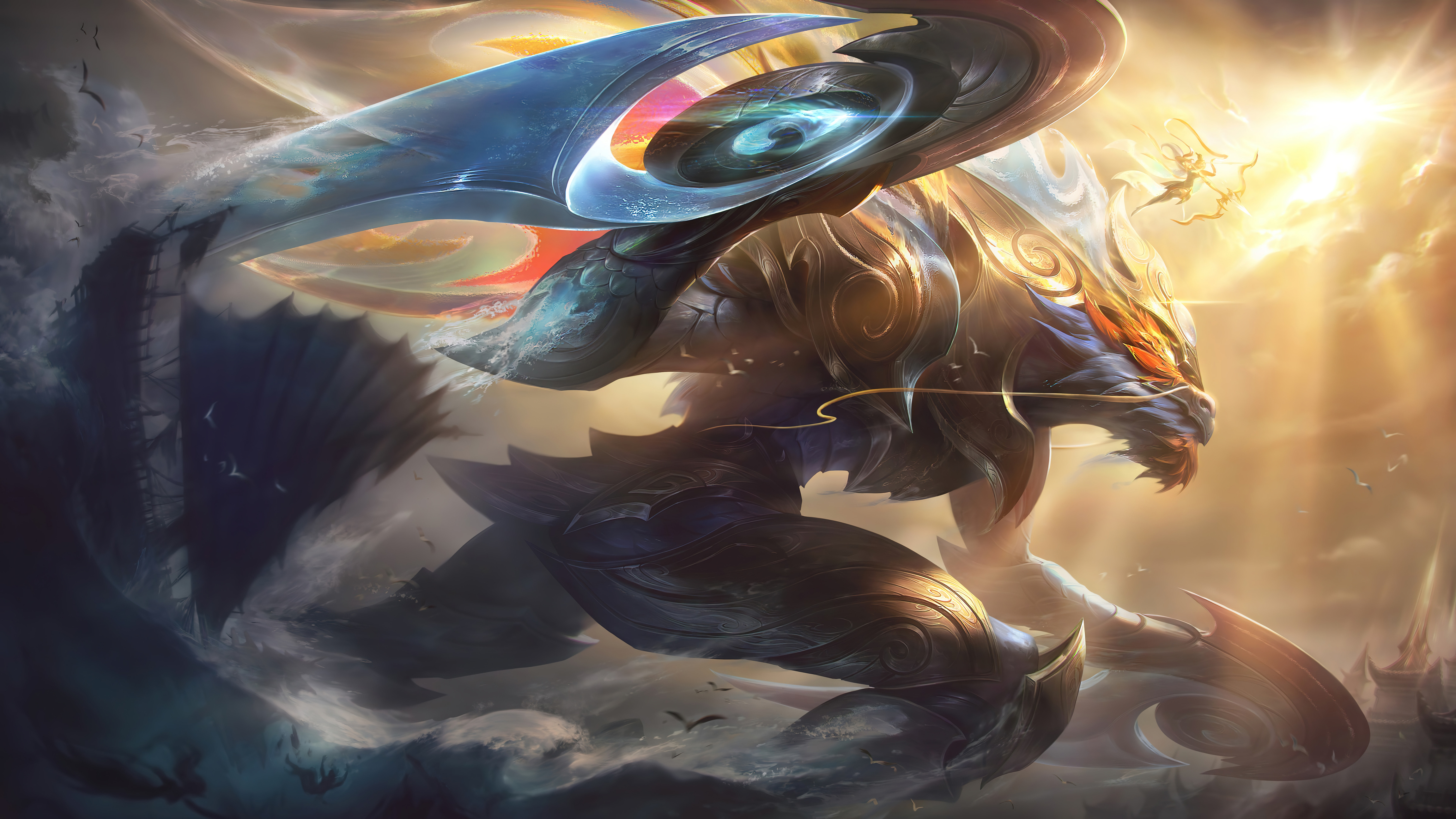 League of Legends, Aurelion Sol, Celestial, Dragon 4K Wallpaper League of Legends, Aurelion Sol, Celestial, Dragon 4K Wallpaper Background