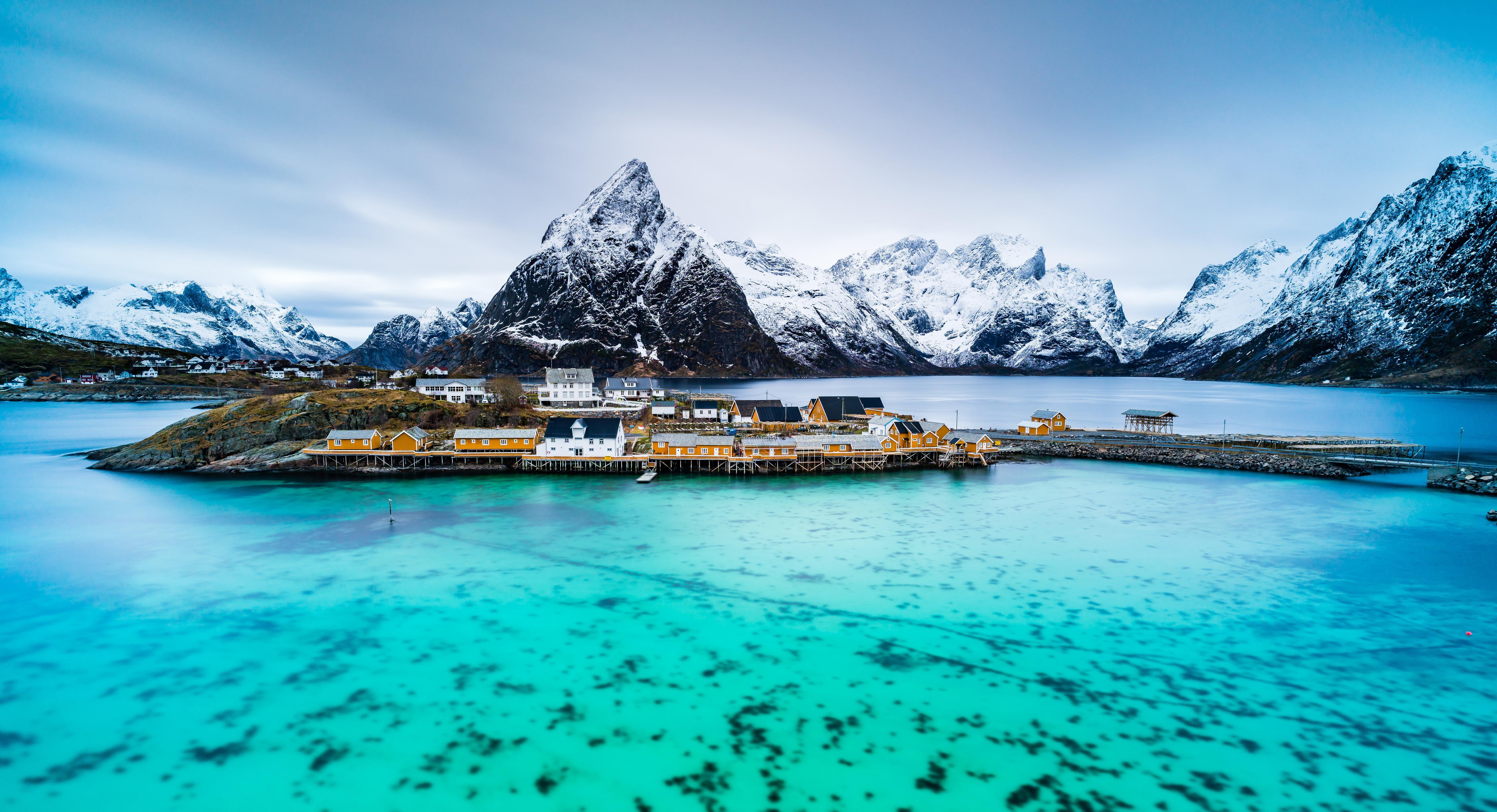 Lofoten Islands, Norway, Arctic, Scenery Wallpaper in 5K resolution (6144x3333) Lofoten Islands, Norway, Arctic, Scenery 5K Wallpaper Background (6144x3333)
