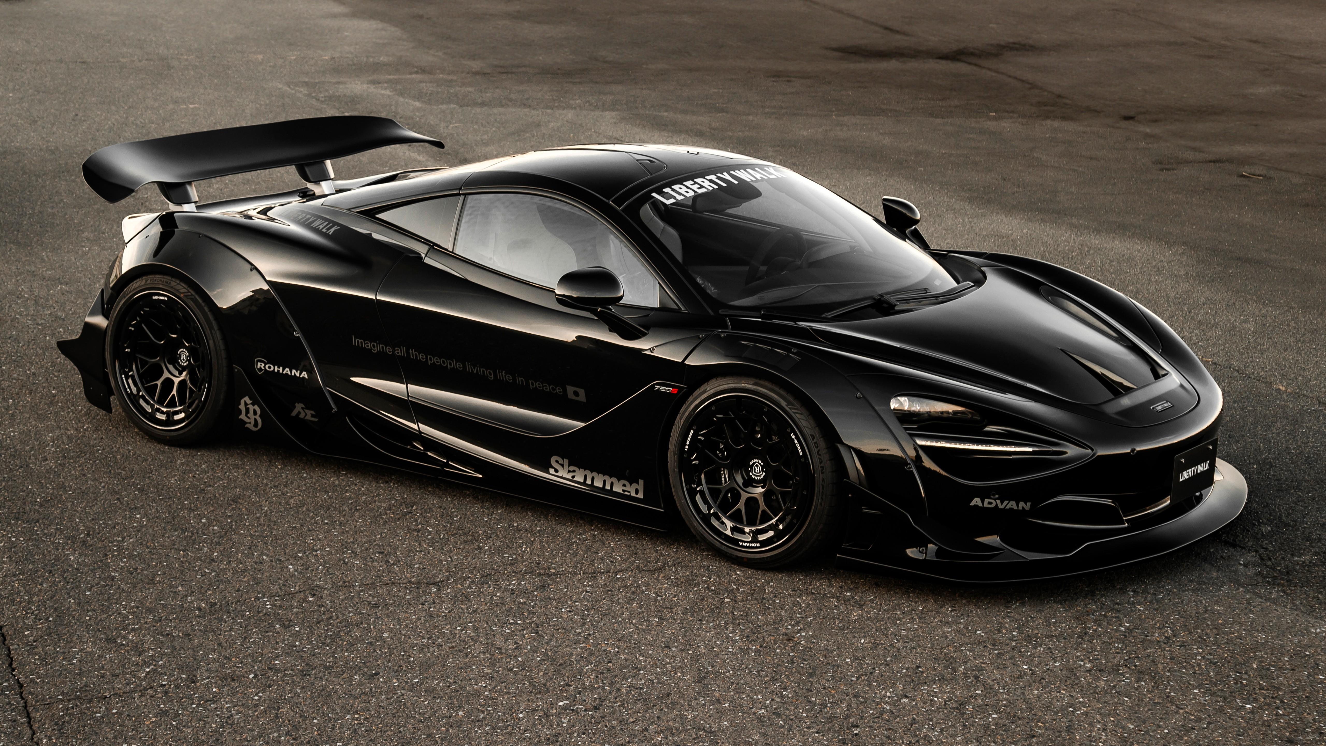 Mclaren 720S, Liberty Walk, Modified Car, Black Sports Car Wallpaper in 5K resolution (5120x2880) Mclaren 720S, Liberty Walk, Modified Car, Black Sports Car 5K Wallpaper Background (5120x2880)