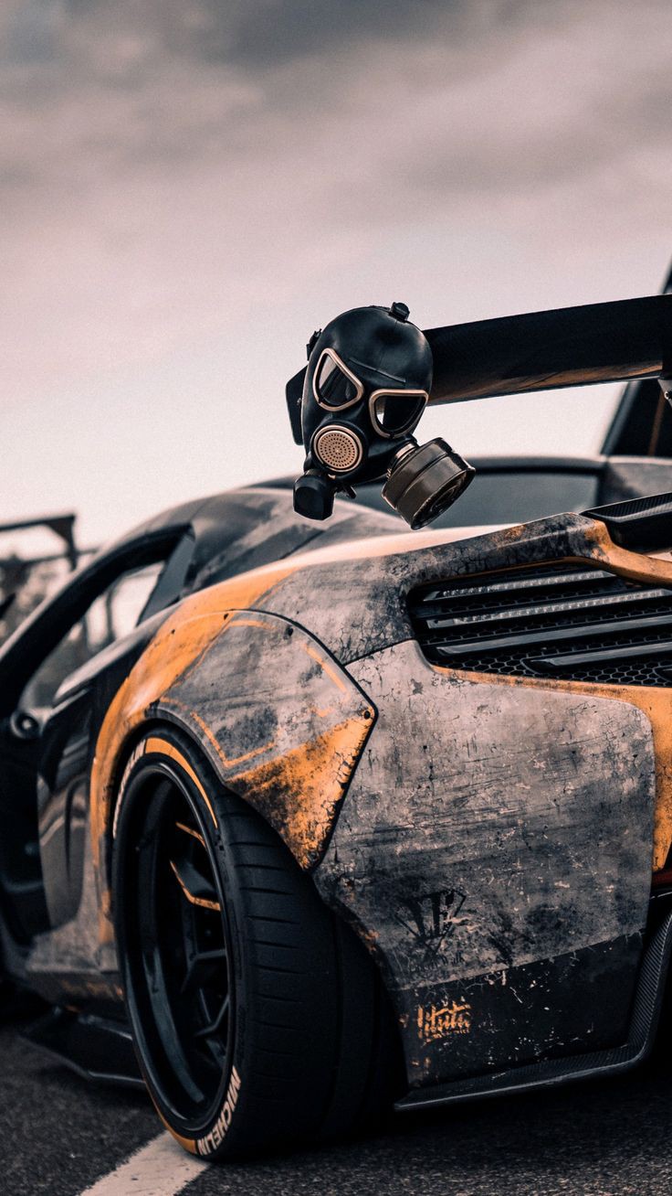 Modified McLaren With Gas Mask - iPhone Background Modified McLaren With Gas Mask - Automotive Photography iPhone Wallpaper (736x1308)