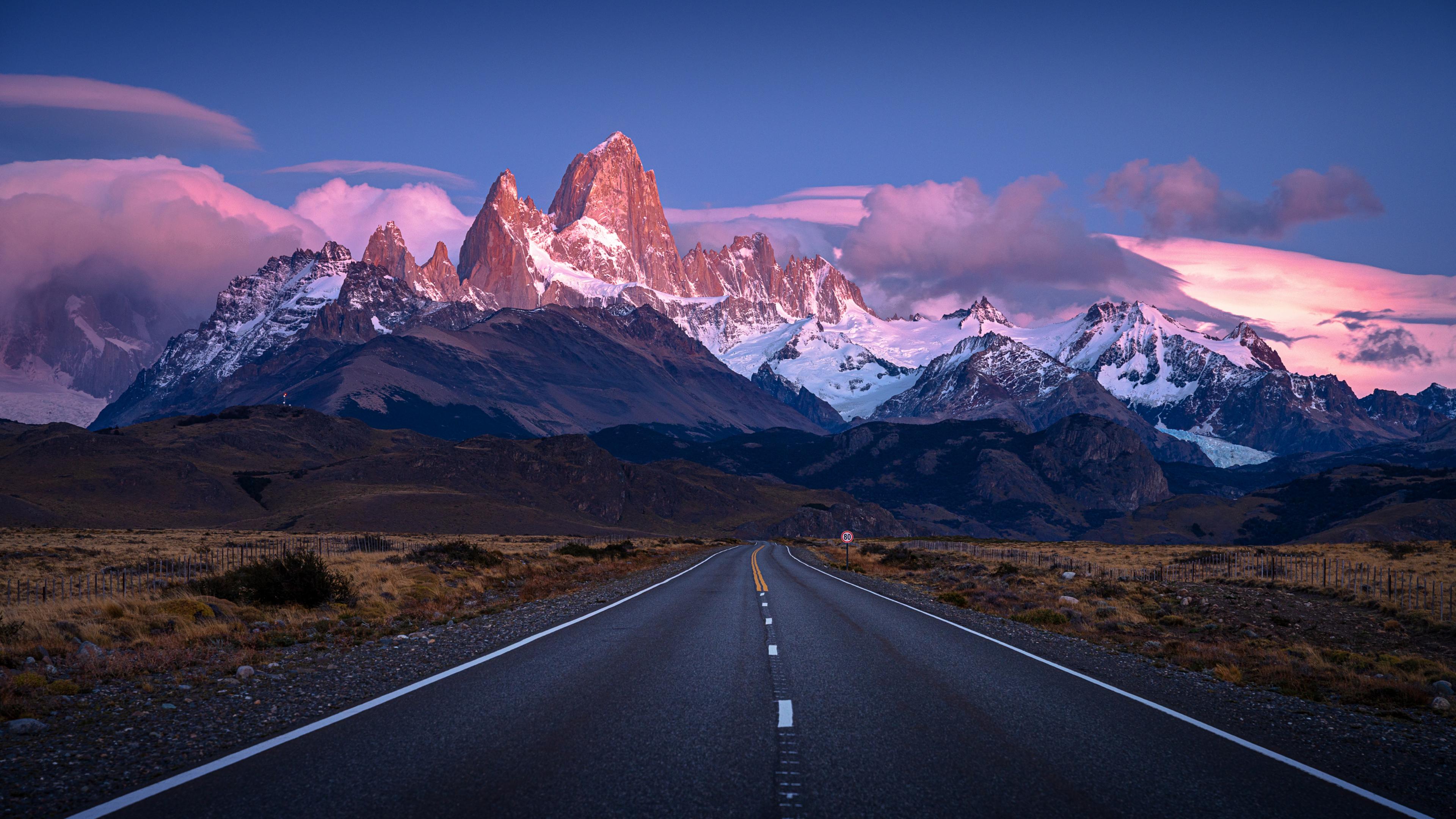 Mount Fitz Roy, Patagonia, Road Trip, Mountain Landscape Wallpaper in 4K resolution (3840x2160) Mount Fitz Roy, Patagonia, Road Trip, Mountain Landscape 4K Wallpaper Background (3840x2160)