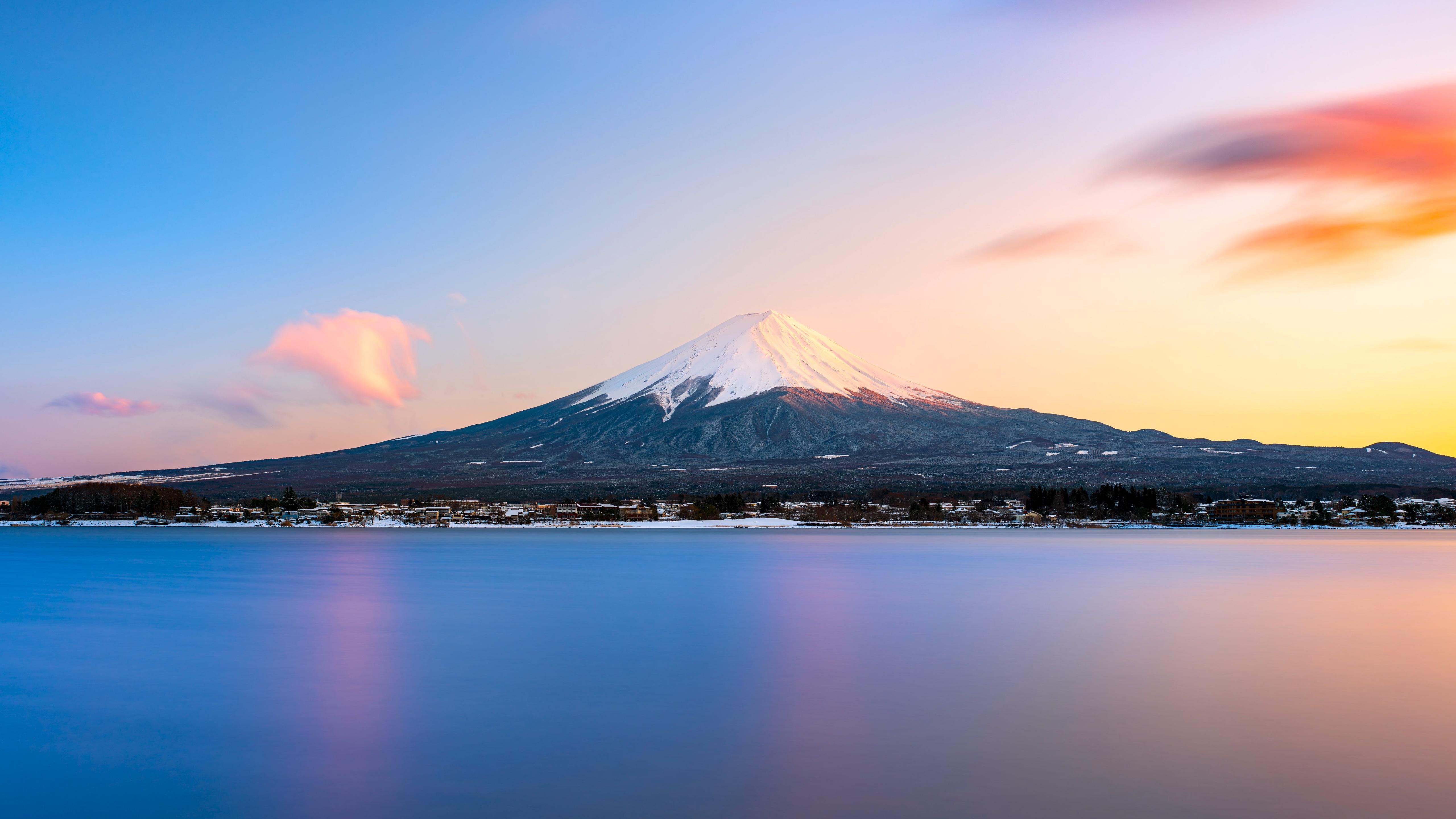 Mount Fuji, Japan, Lake, Landscape Wallpaper in 5K resolution (5120x2880) Mount Fuji, Japan, Lake, Landscape 5K Wallpaper Background (5120x2880)