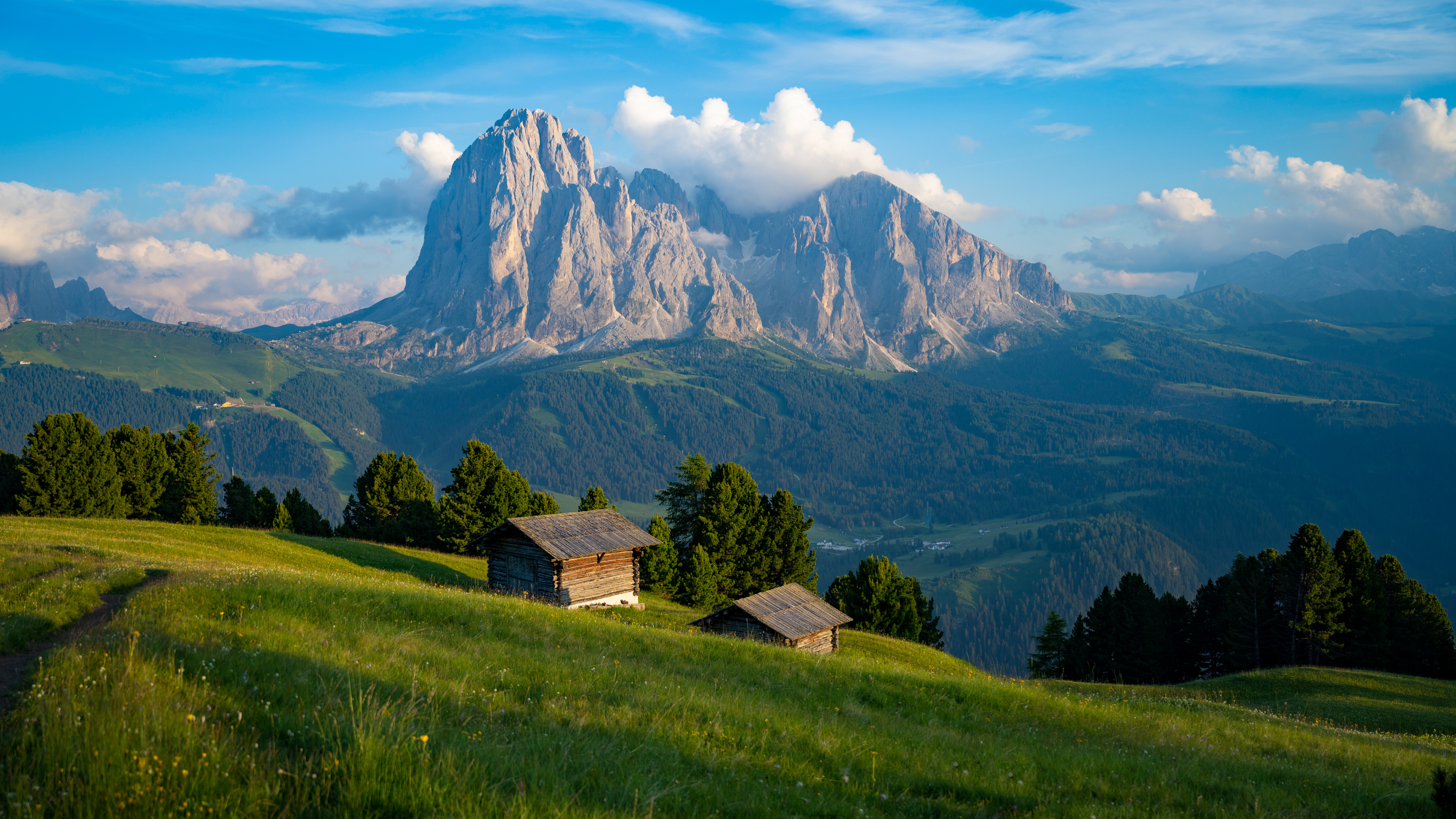 Mountain Landscape, Dolomite Alps, Mountain Huts, Scenic View Wallpaper in 5K resolution (5120x2880) Mountain Landscape, Dolomite Alps, Mountain Huts, Scenic View 5K Wallpaper Background (5120x2880)