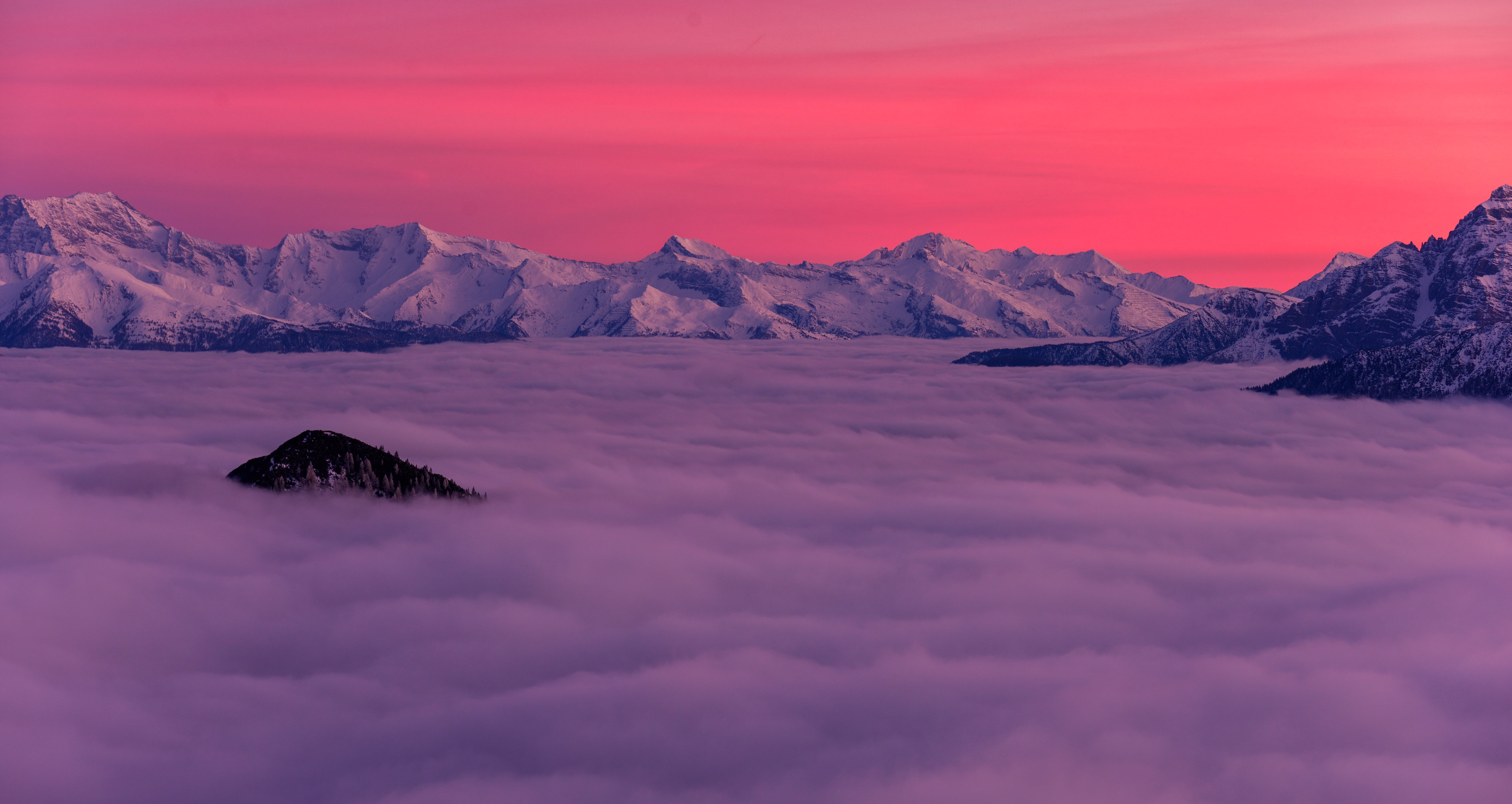 Mountain, Landscape, Sunrise, Clouds Wallpaper in 5K resolution (6100x3244) Mountain, Landscape, Sunrise, Clouds 5K Wallpaper Background (6100x3244)