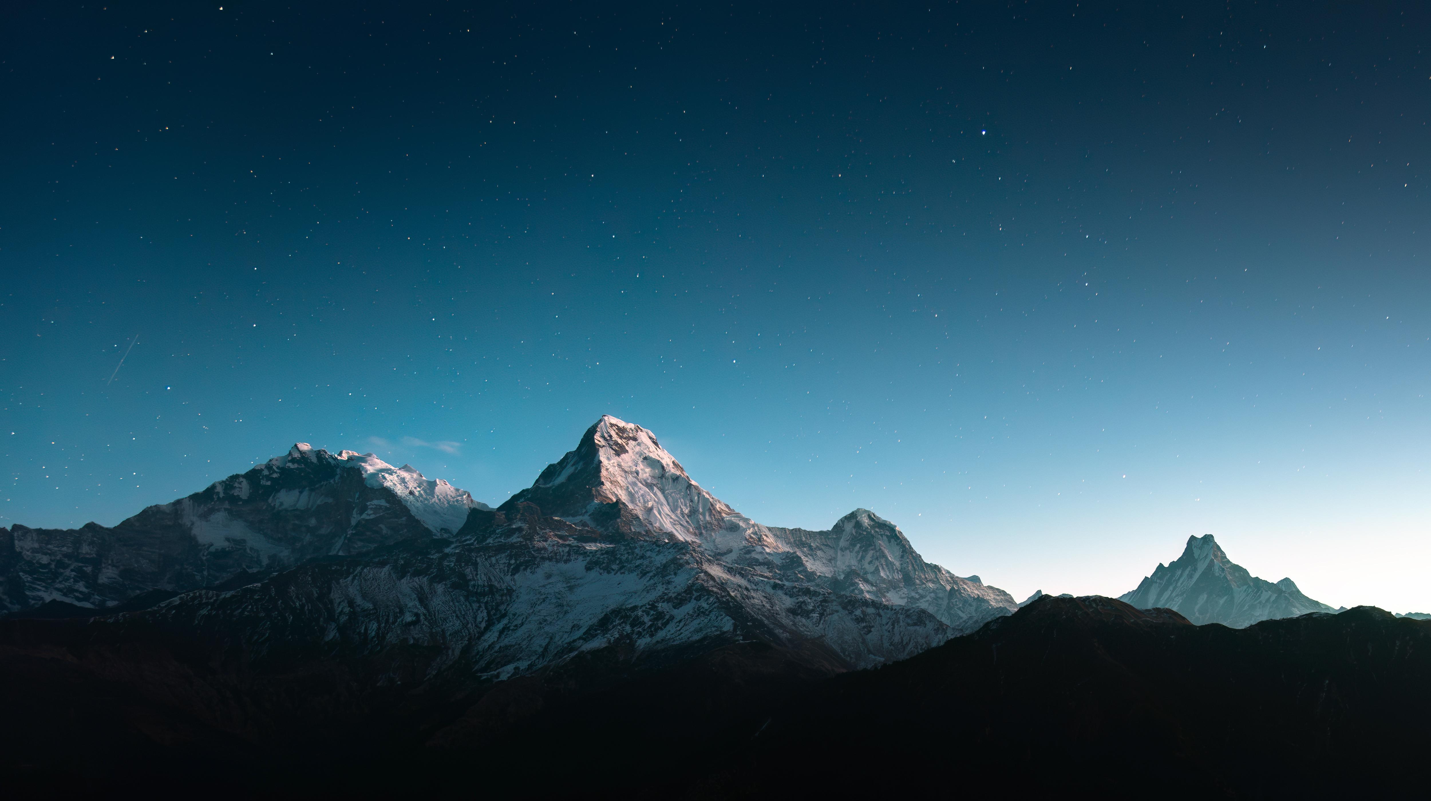 Mountainscape, Night Sky, Stars, Himalayan Peaks Wallpaper in 4K resolution (5000x2800) Mountainscape, Night Sky, Stars, Himalayan Peaks 4K Wallpaper Background (5000x2800)