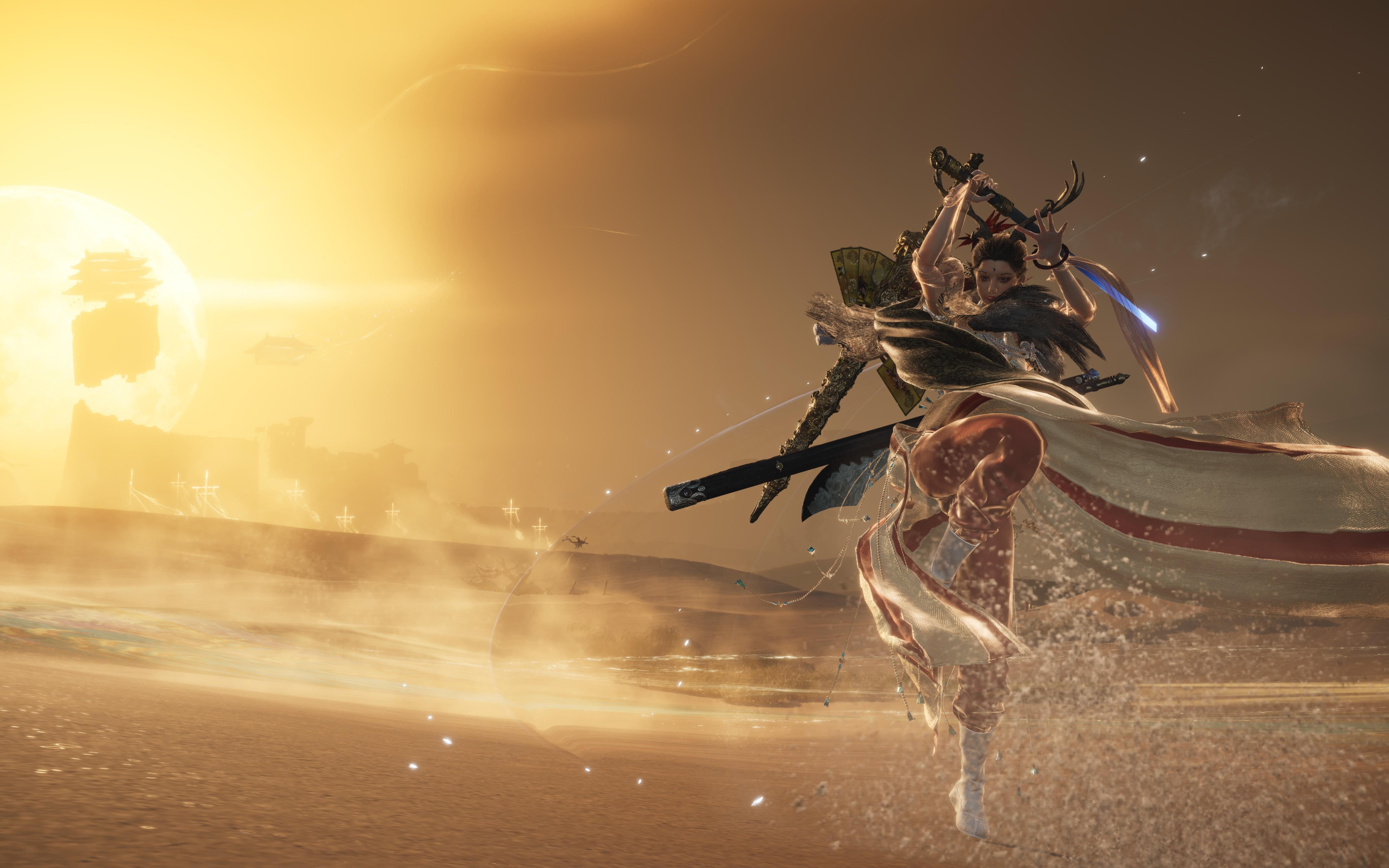 Naraka Bladepoint Desert Warrior - 5K Background Naraka Bladepoint Desert Warrior - 3D Fantasy Art 5K Wallpaper (5120x3200)
