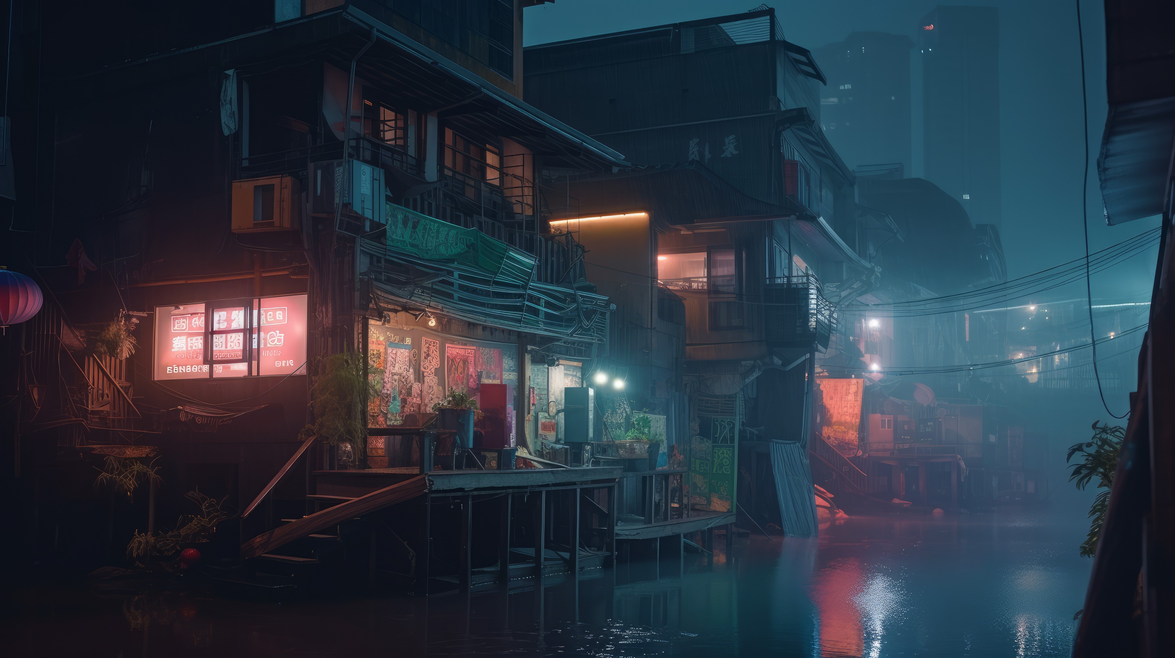 Night, City, Street, Asian Wallpaper in 4K resolution (3854x2160) Night, City, Street, Asian 4K Wallpaper Background (3854x2160)