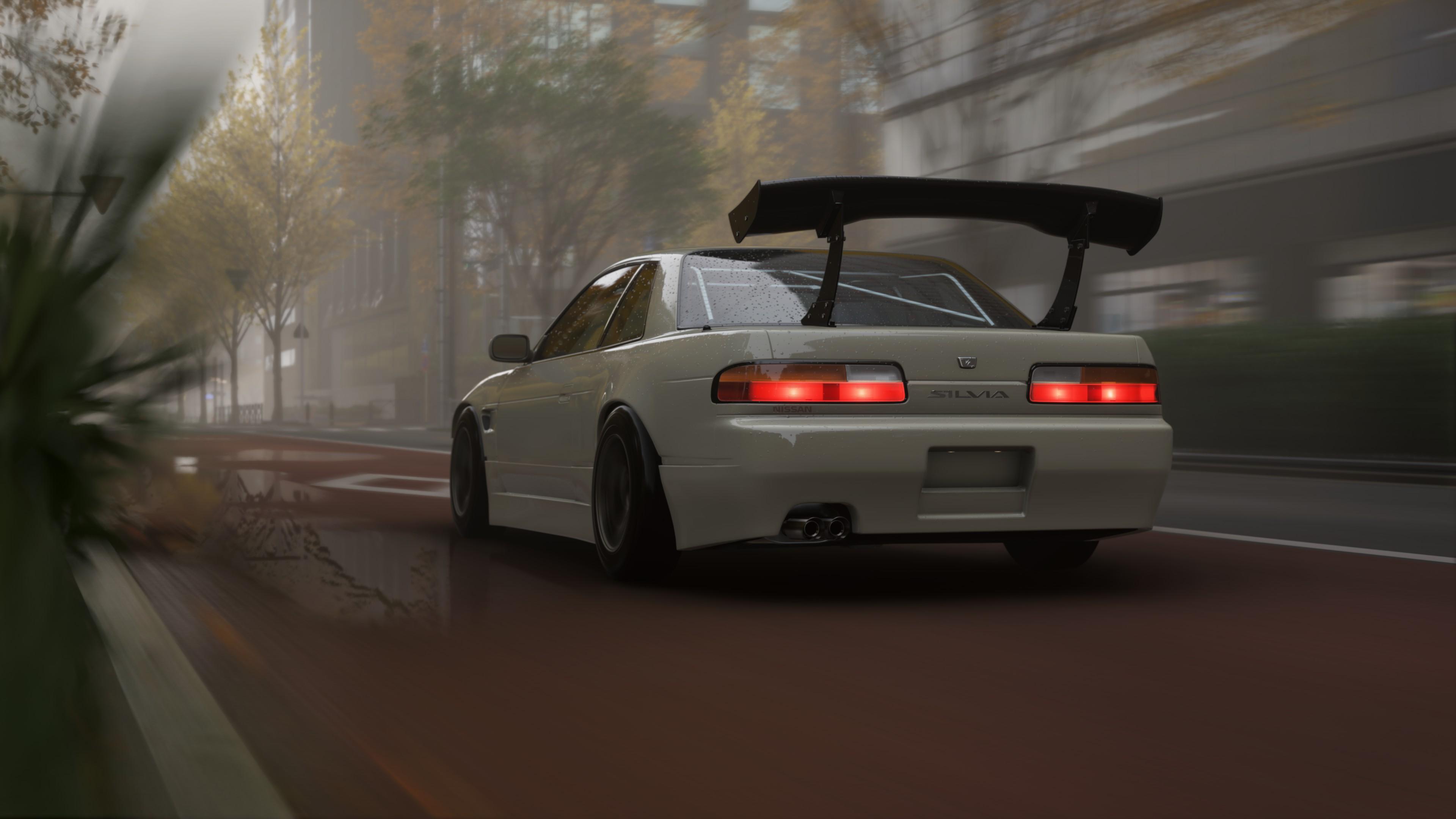Nissan Silvia S13 in Motion - 4K Background Nissan Silvia S13 in Motion - Automotive Photography 4K Wallpaper (3840x2160)