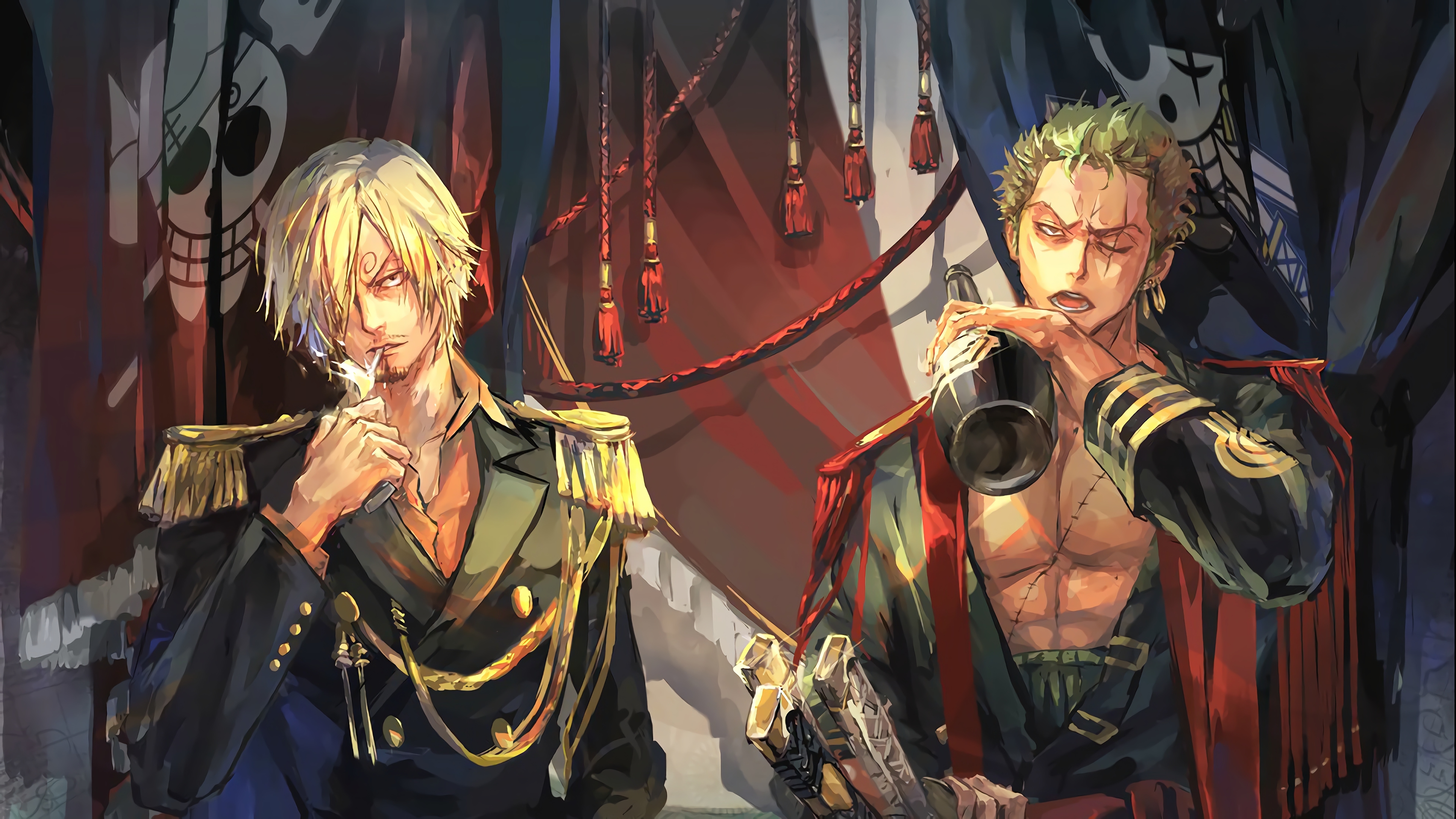 One Piece, Sanji, Roronoa Zoro 4K Wallpaper A Stunning One Piece, Sanji, Roronoa Zoro 4K Desktop and Mobile Wallpaper Background (3840x2160)
