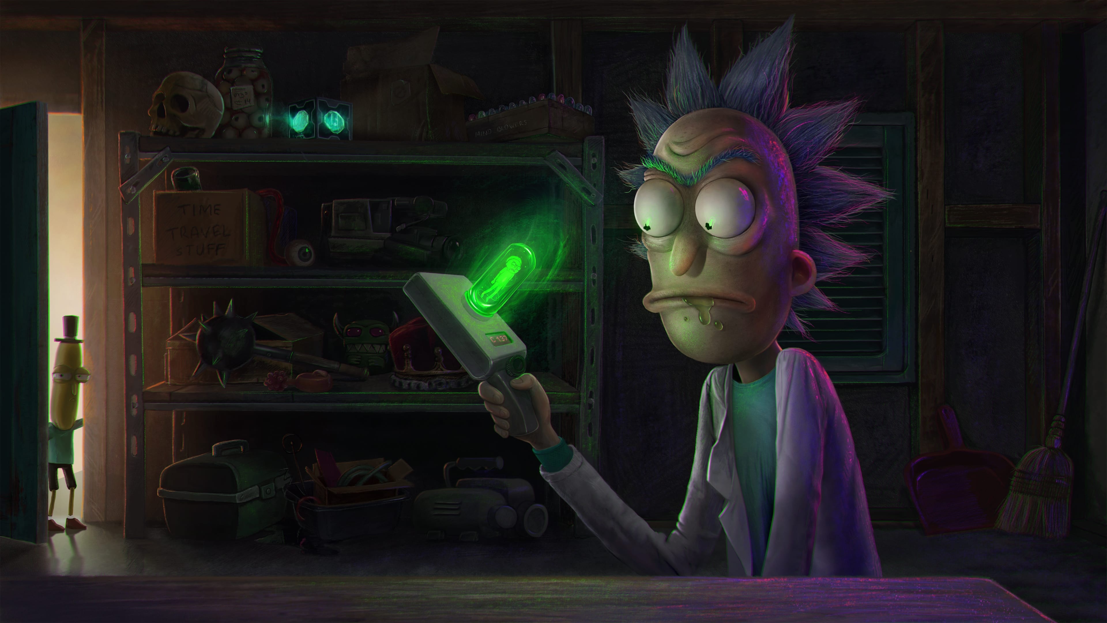 Rick And Morty, Cartoon, Science Fiction, Fan Art Wallpaper in 4K resolution (3840x2160) Rick And Morty, Cartoon, Science Fiction, Fan Art 4K Wallpaper Background (3840x2160)