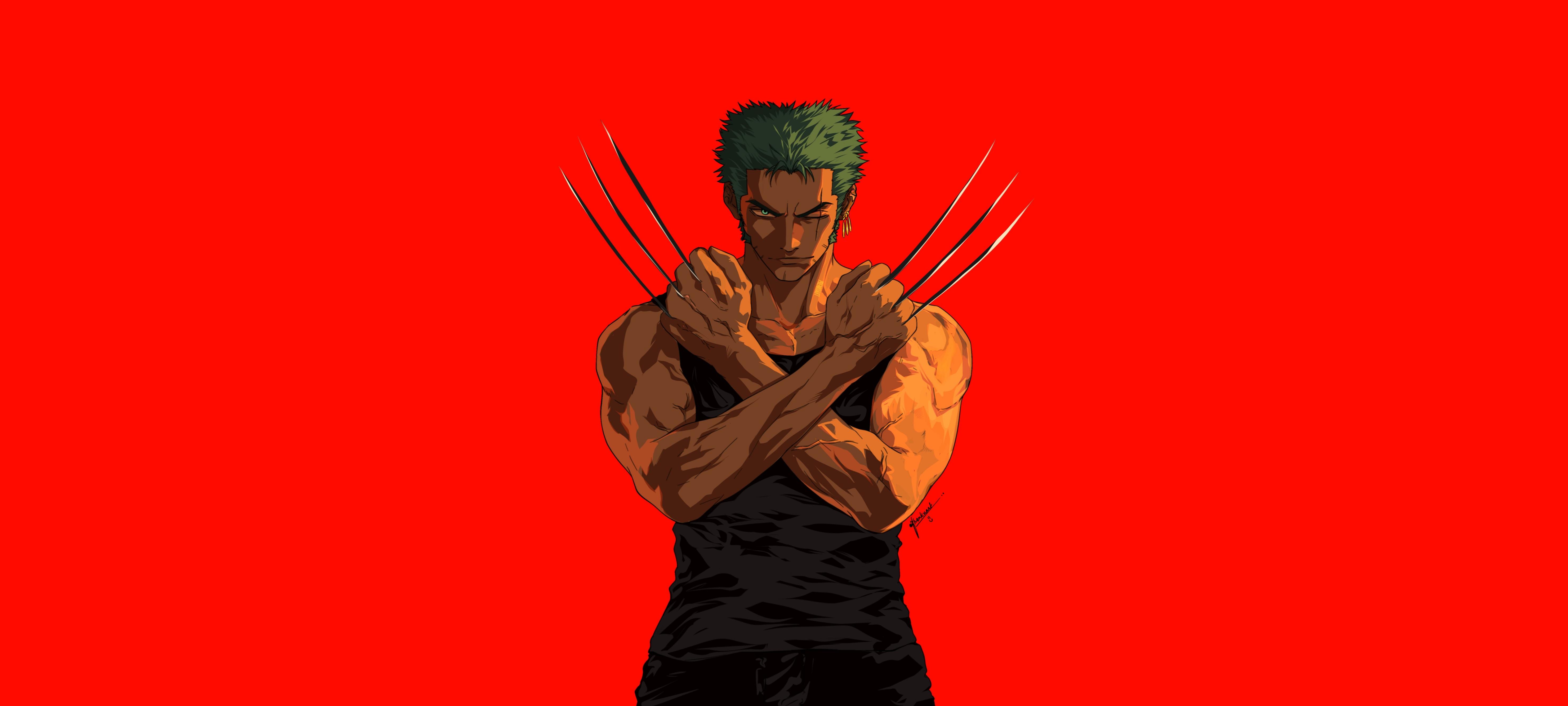 Roronoa Zoro, Wolverine Crossover, One Piece Fanart, Anime Superhero Wallpaper in 4K resolution (5920x2664) Roronoa Zoro, Wolverine Crossover, One Piece Fanart, Anime Superhero 4K Wallpaper Background (5920x2664)