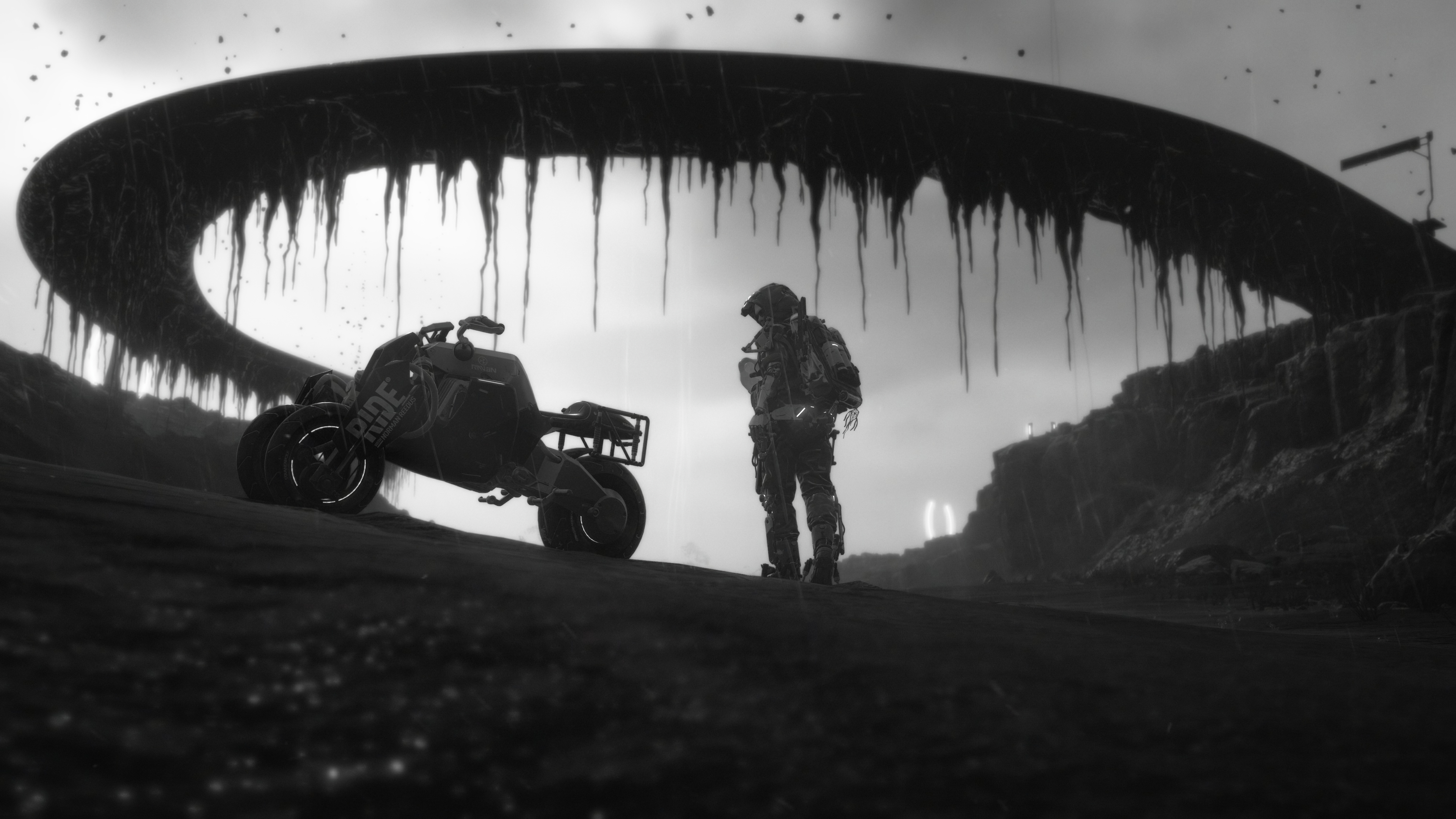 Sam Bridges In Death Stranding - 4K Background Sam Bridges In Death Stranding - Cinematic Game Photography 4K Wallpaper (3840x2160)