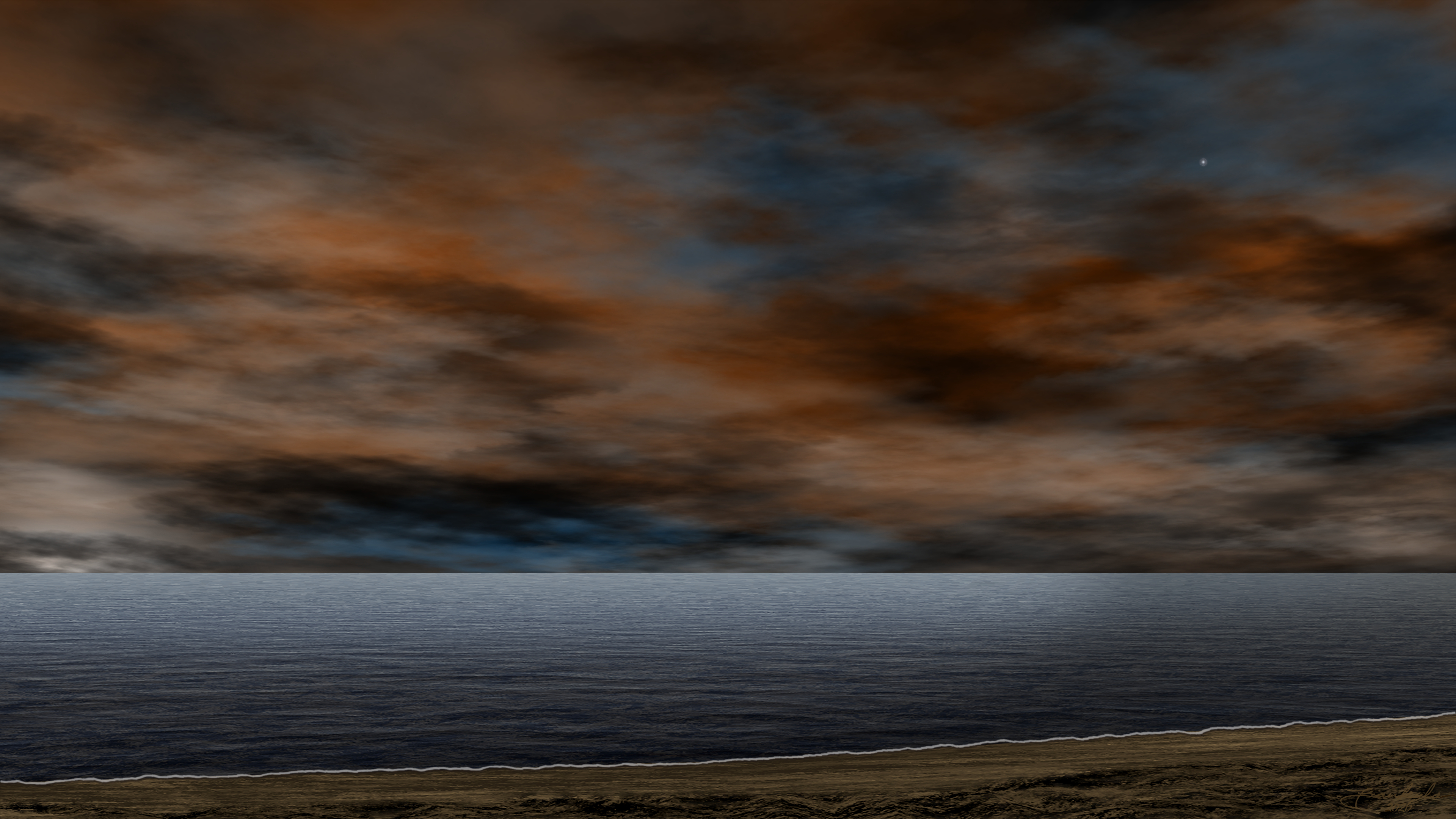 Stormy Clouds Over Dark Ocean - 4K Background Stormy Clouds Over Dark Ocean - Digital Art 4K Wallpaper (3840x2160)