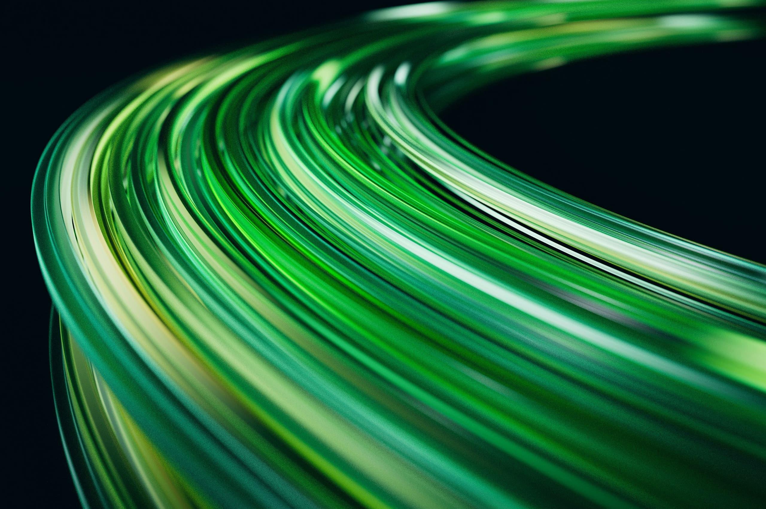 Vibrant Green Curved Fiber Lines - 2K Background Vibrant Green Curved Fiber Lines - Abstract Digital Art 2K Wallpaper (2560x1700)