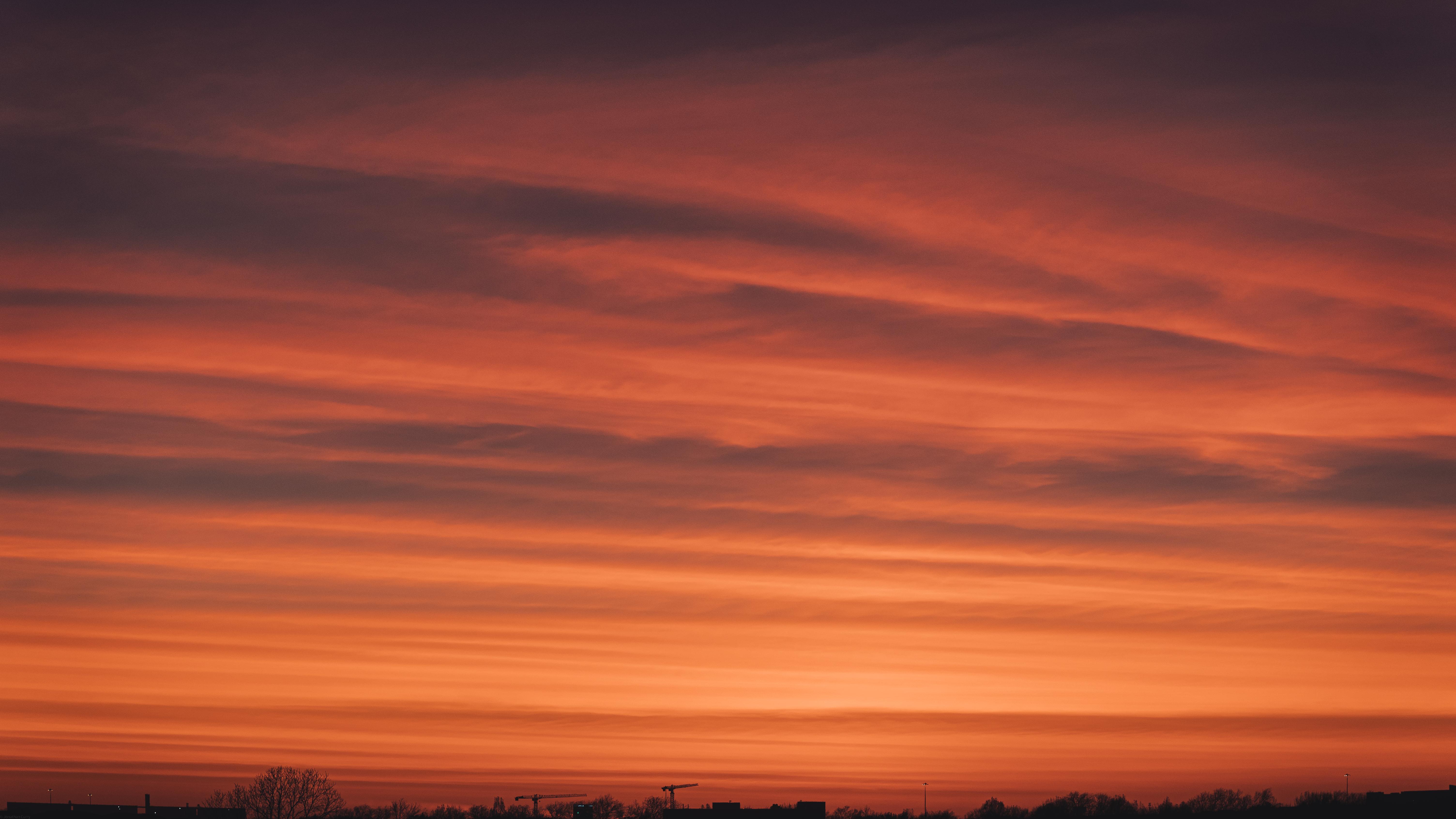 Vibrant Orange Sunset Sky - 5K Background Vibrant Orange Sunset Sky - Landscape Photography 5K Wallpaper (6016x3384)