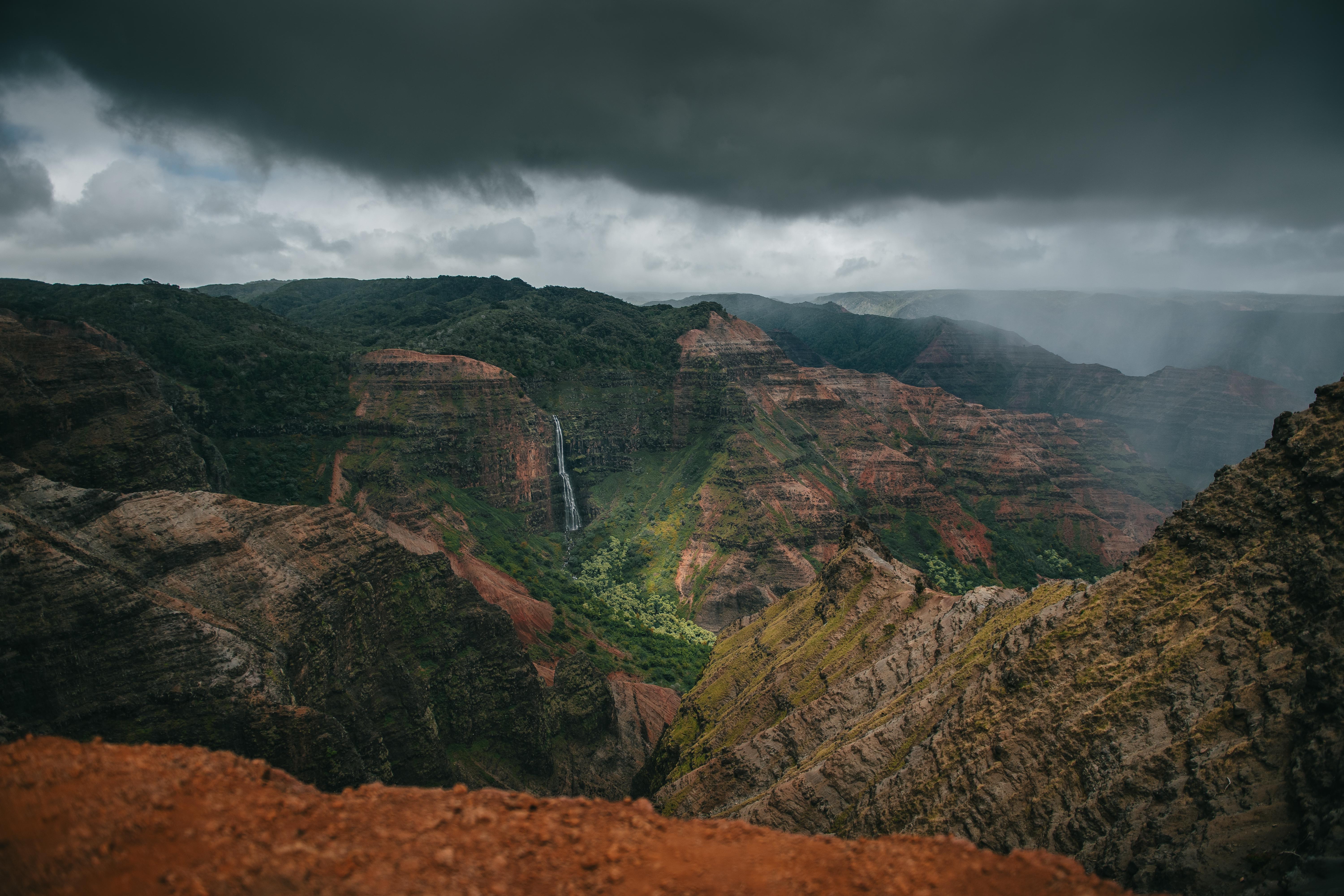 Waimea Canyon, Kauai, Waterfall, Landscape Photography Wallpaper in 5K resolution (6000x4000) Waimea Canyon, Kauai, Waterfall, Landscape Photography 5K Wallpaper Background (6000x4000)