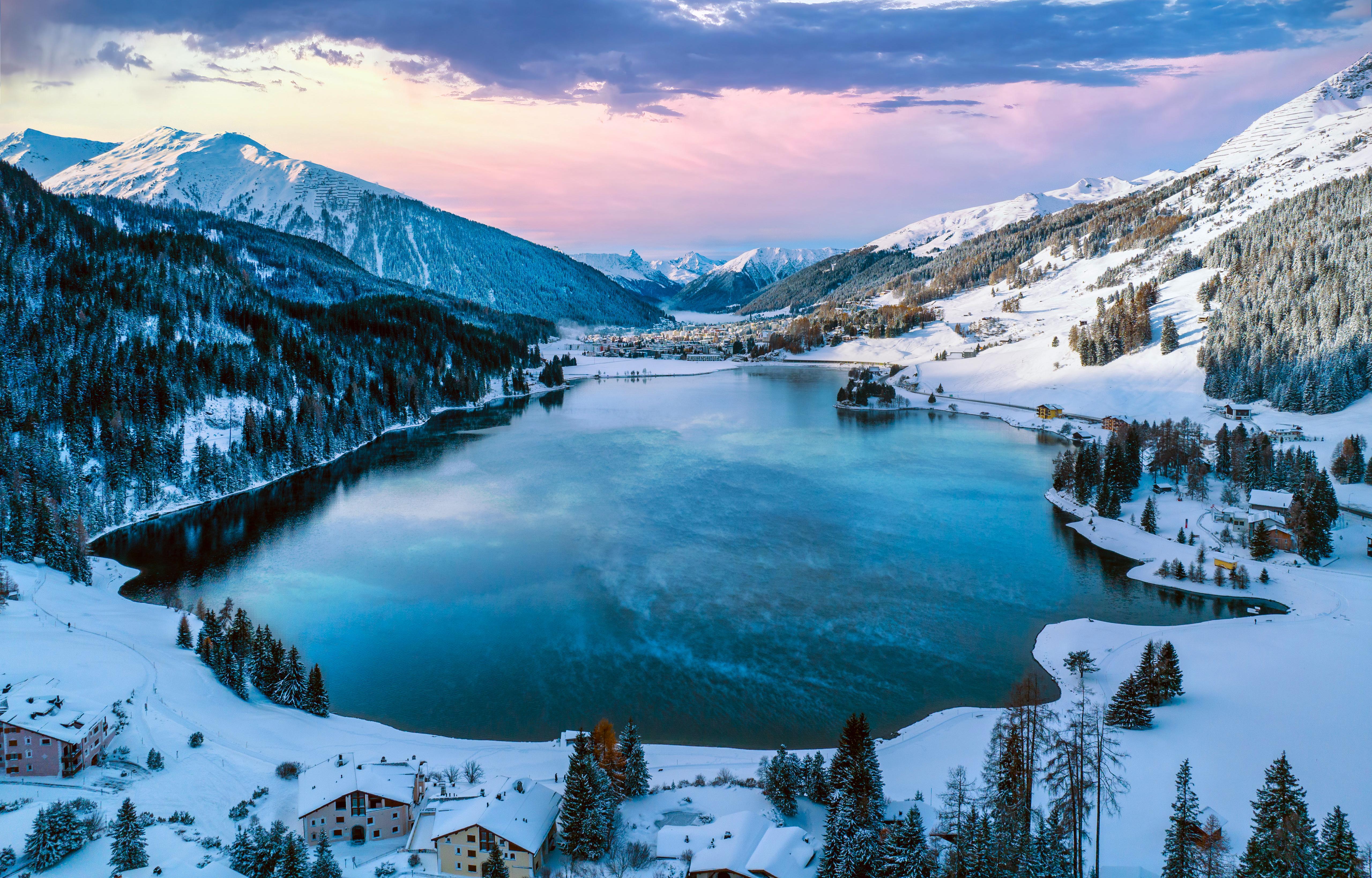 Winter Landscape, Mountain Lake, Snowy Alps, Scenic View Wallpaper in 5K resolution (5120x3279) Winter Landscape, Mountain Lake, Snowy Alps, Scenic View 5K Wallpaper Background (5120x3279)