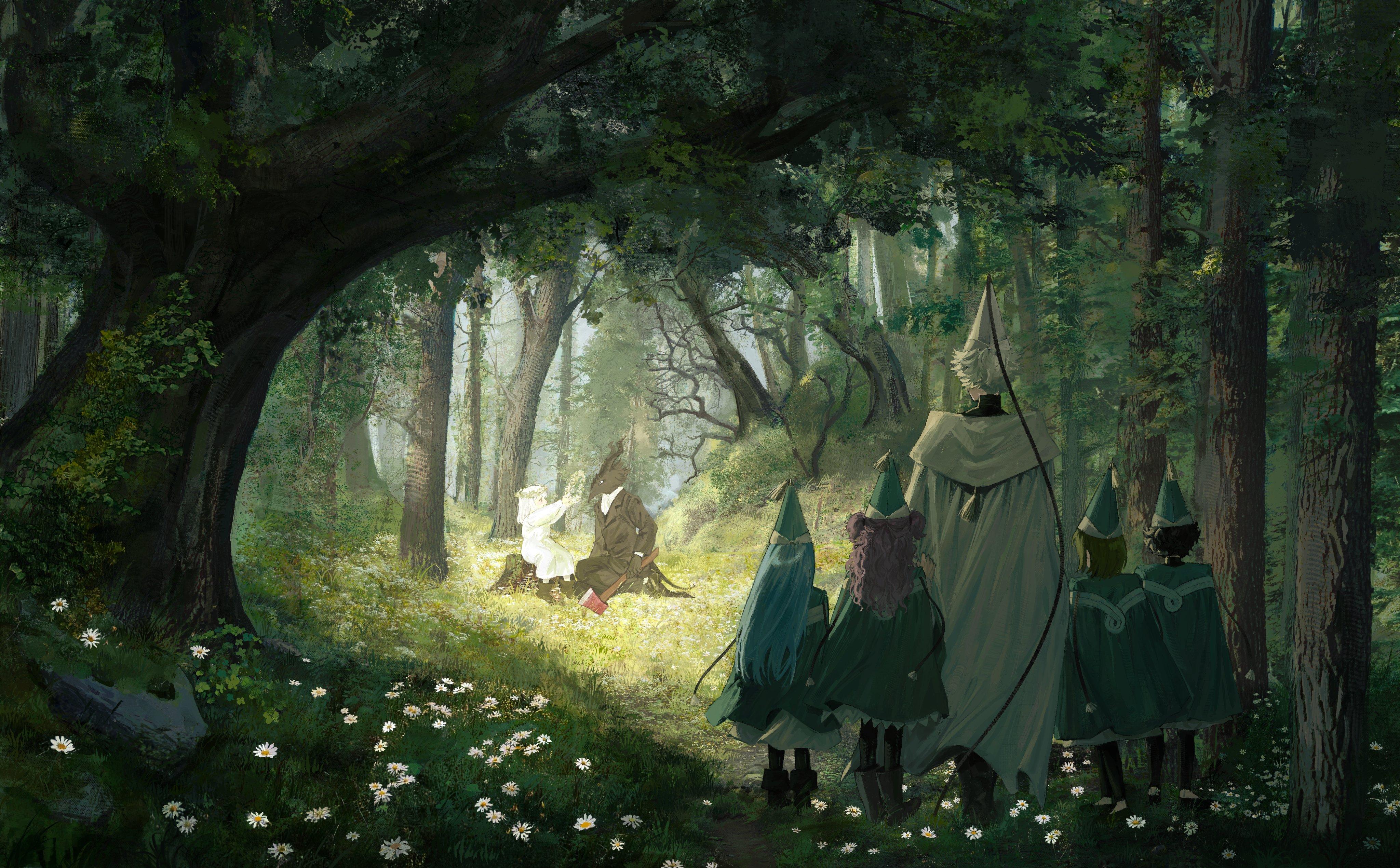 Witch Hat Atelier Forest Walk - 4K Background Witch Hat Atelier Forest Walk - Fantasy Digital Art 4K Wallpaper (4096x2540)